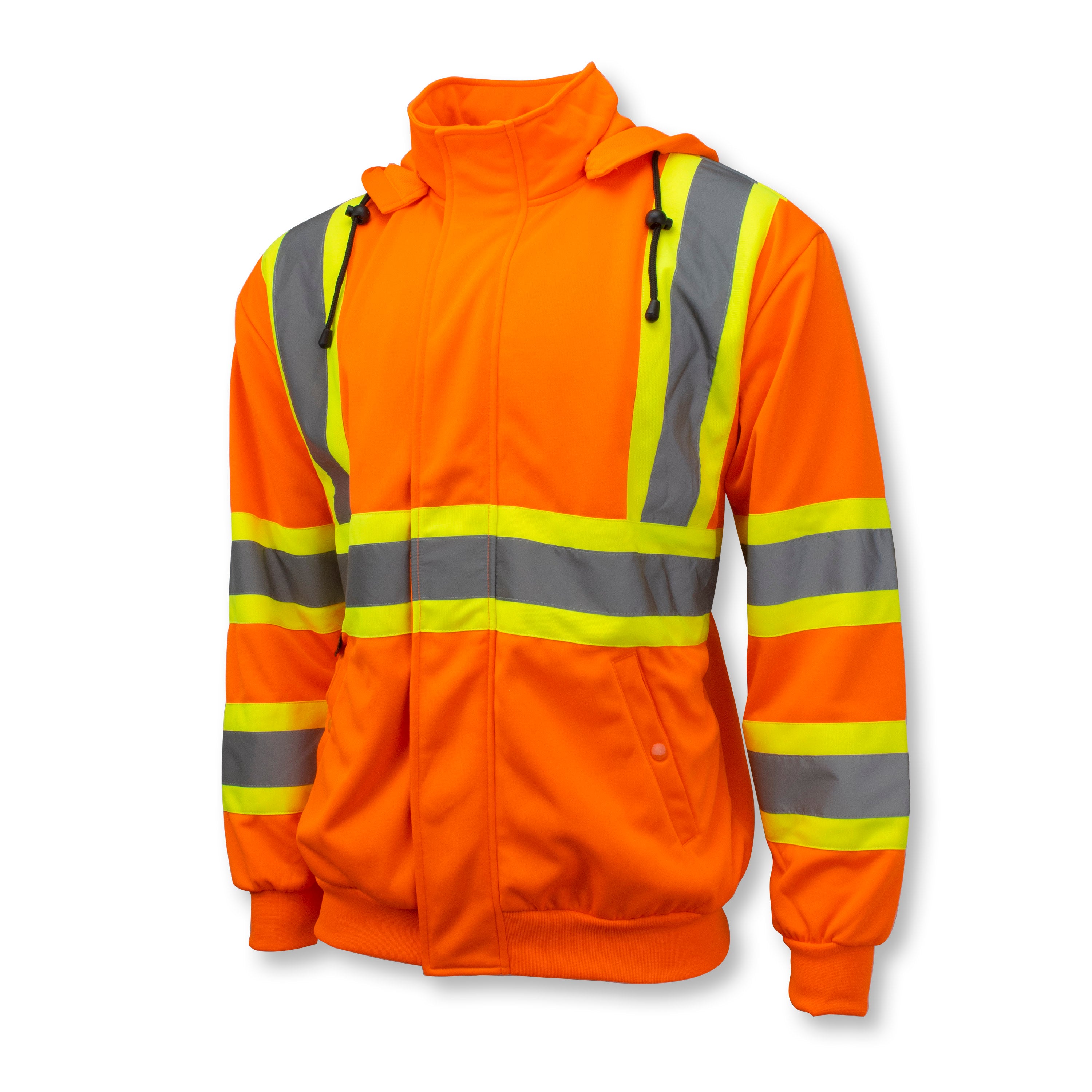 SW01X-2 SW01X-2 High Neck Zip Front X-Back Hooded Sweatshirt