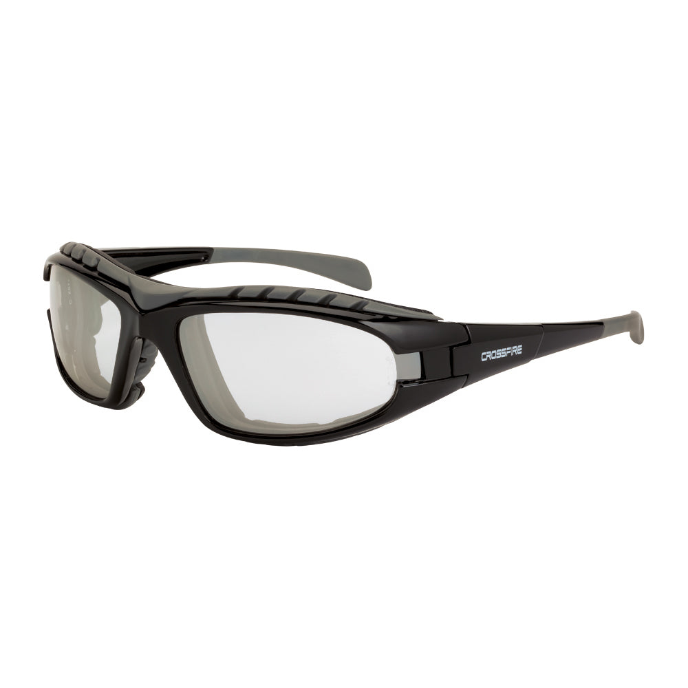 Diamondback Foam Lined Safety Eyewear Shiny Black Frame Indoor/Outdoor Anti-Fog Lens