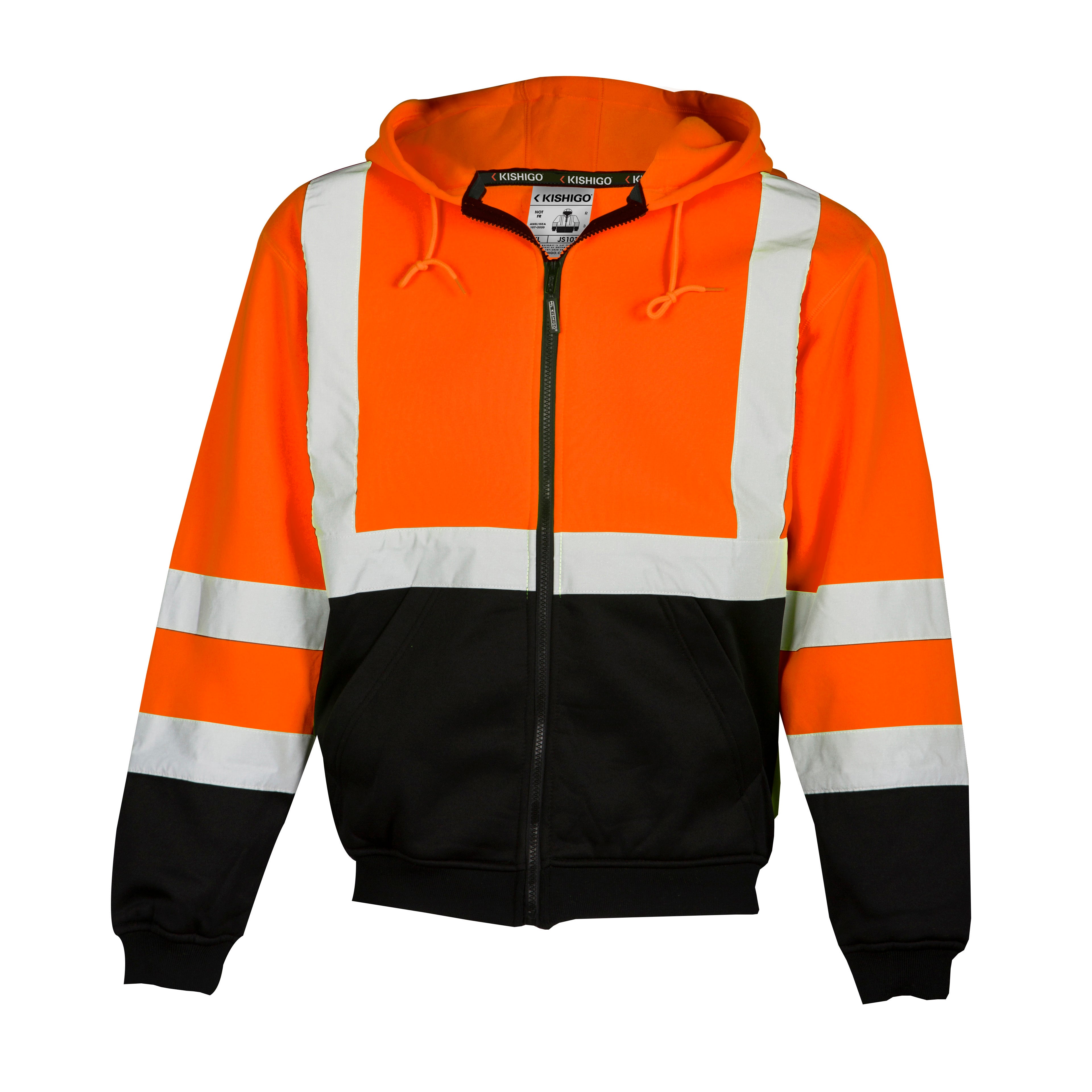 Kishigo JS10 Hoodie Sweatshirt with Zipper - Safety Hoodie