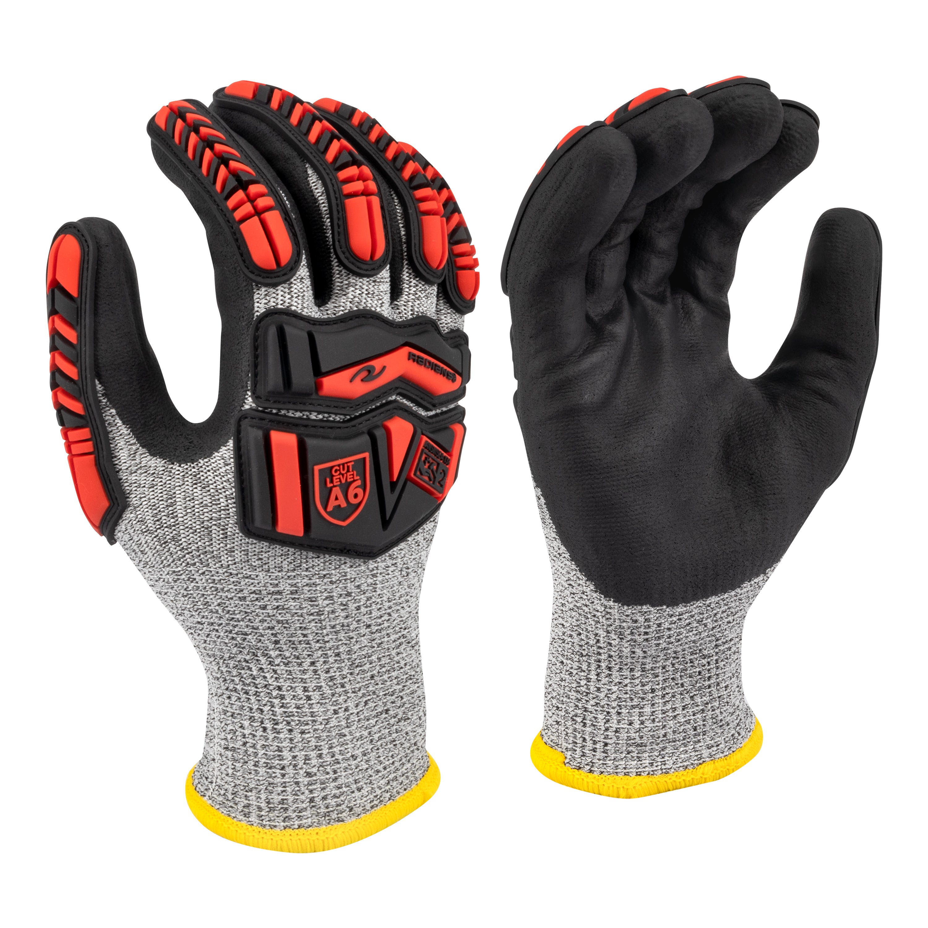 Radians RWG816 RWG816 Acrylic Lined HPPE Shell with TPR and Nitrile Palm A6 Cut Protective Glove - Work Gloves