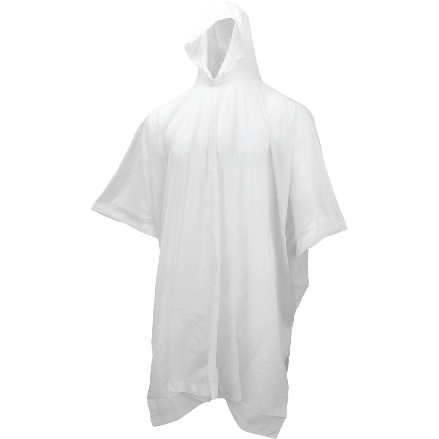 1005P .13 mm 40" Economy Rain Poncho with Attached Hood Clear Universal Size