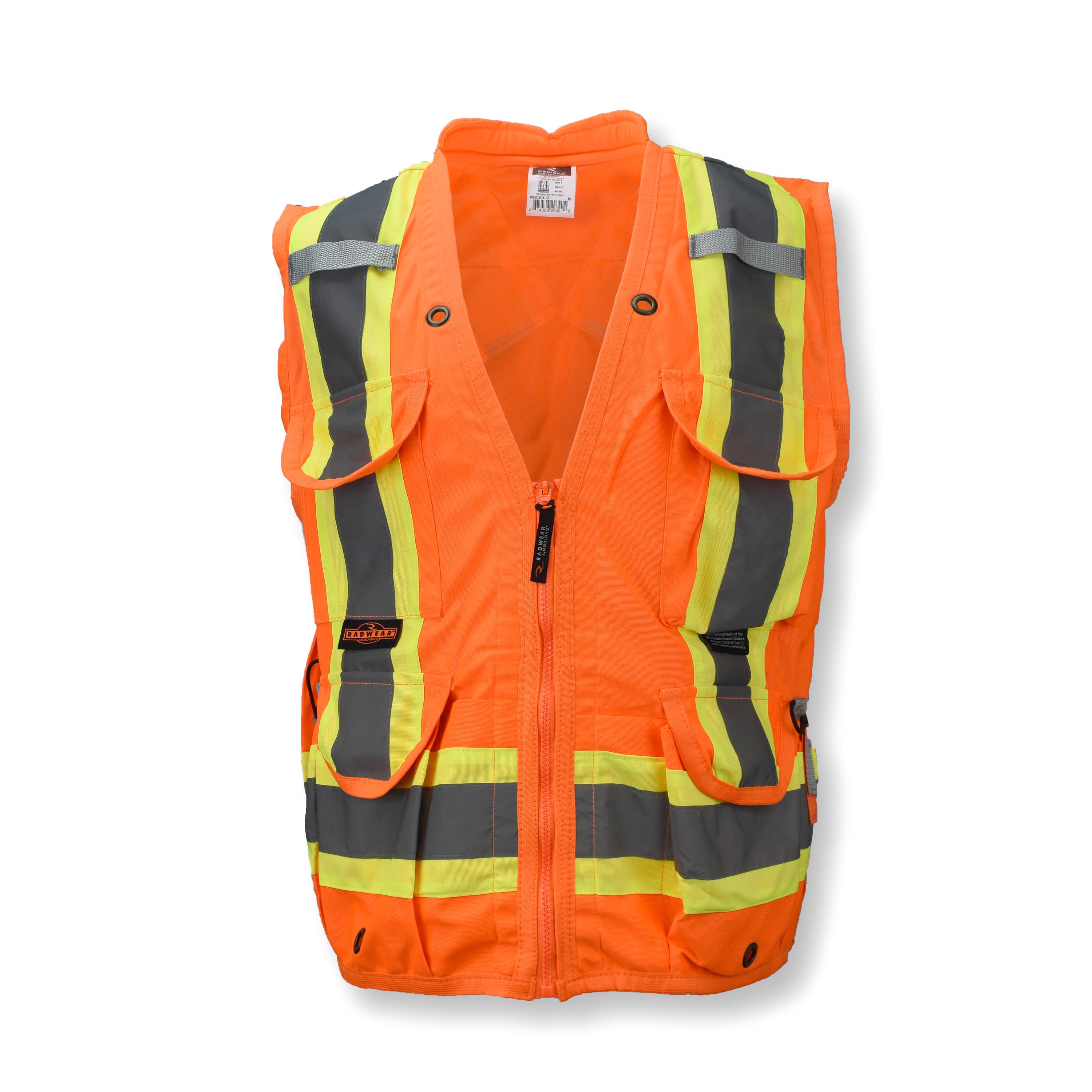 Radians SV030X-2 SV030X-2 Heavy Duty 10-Pocket Cruiser Vest with Back Pouch X-Back ANSI Class 2 - Safety Vest