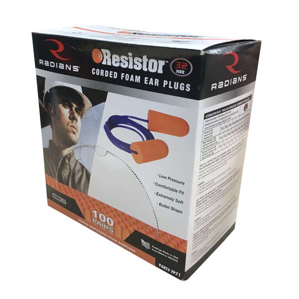 Radians FP71_STY Resistor® 32 Disposable Foam Earplugs - Hearing Protection