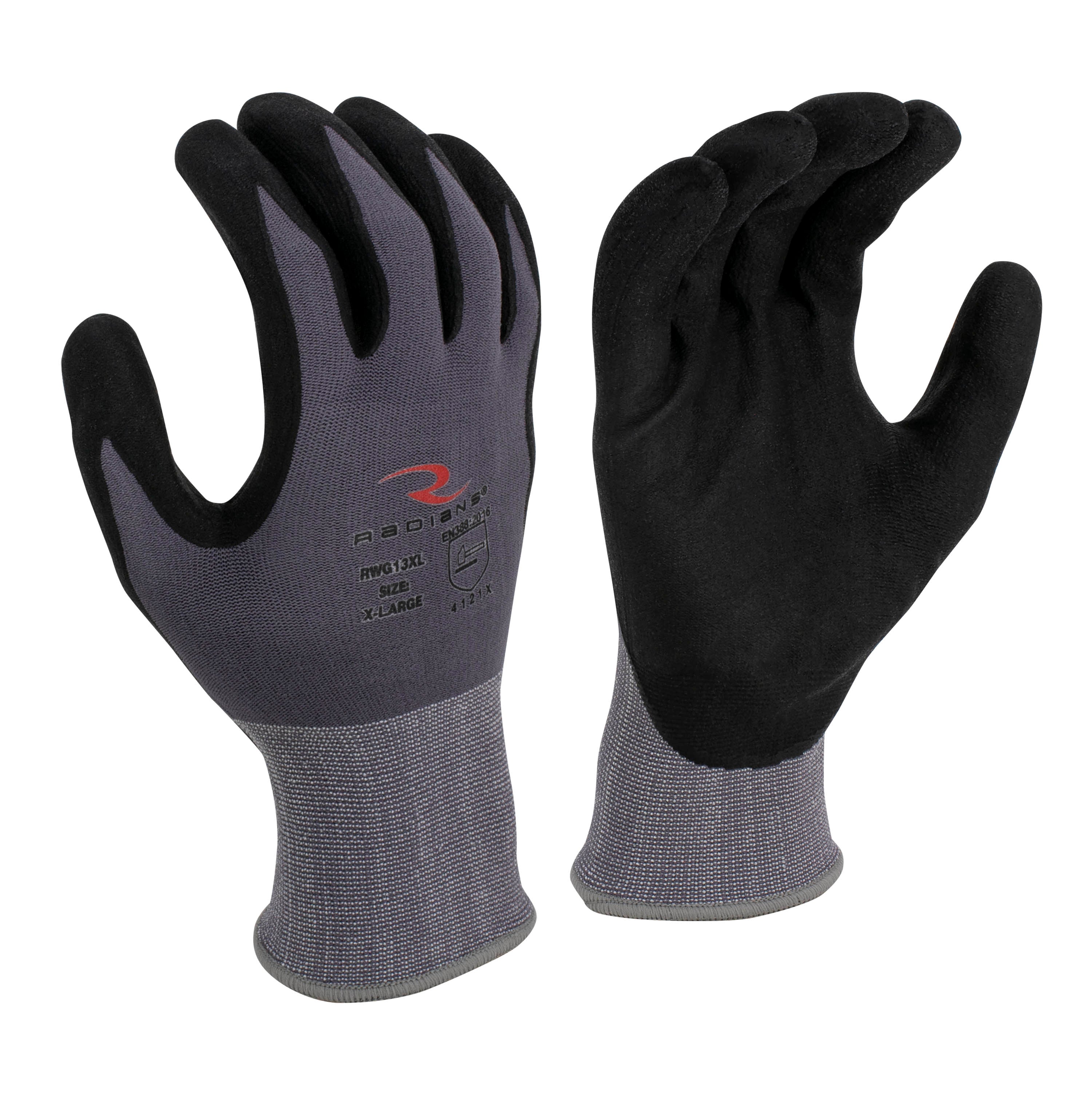 Radians RWG13 RWG13 Nylon Shell Foam Nitrile Gripper Glove - Work Gloves