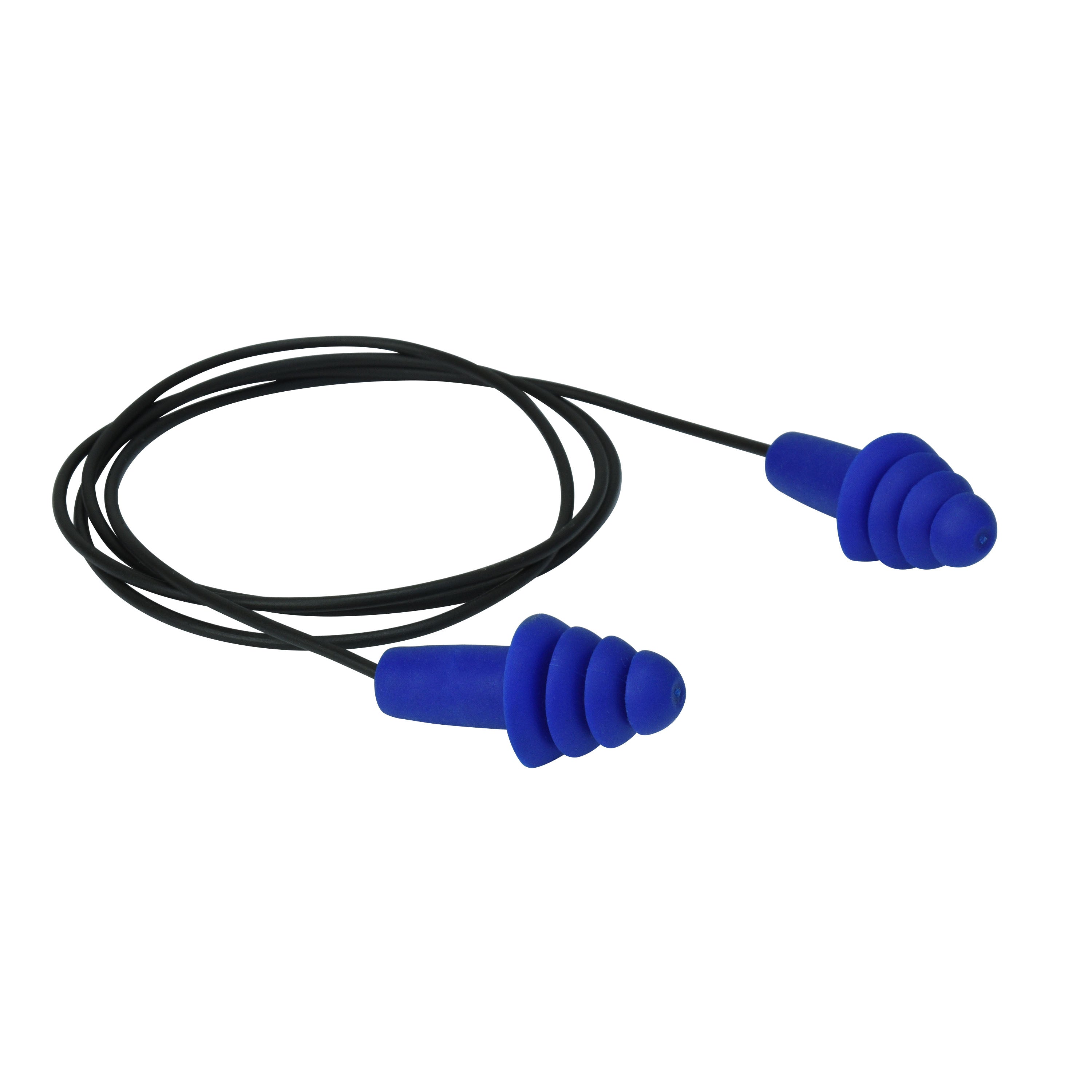 Resistor® II Metal Detectable Reusable Flanged Earplugs Corded
