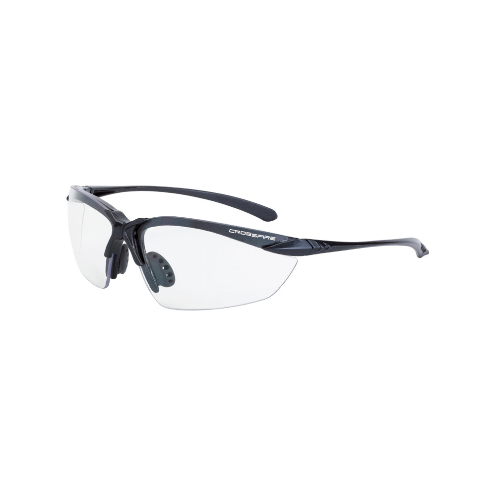 Sniper Premium Safety Eyewear Matte Black Frame Clear Lens