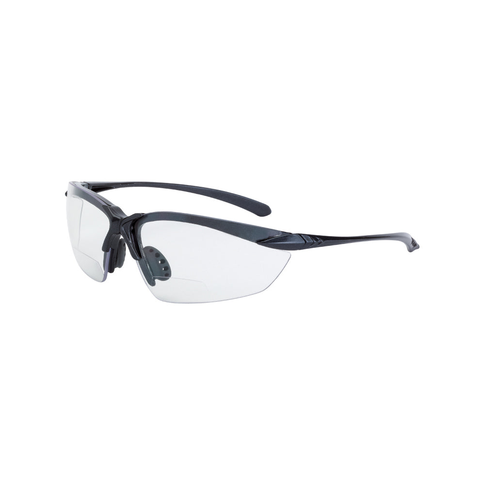 Sniper Bifocal Safety Eyewear Shiny Pearl Gray Frame Clear Lens 1.5 Diopter