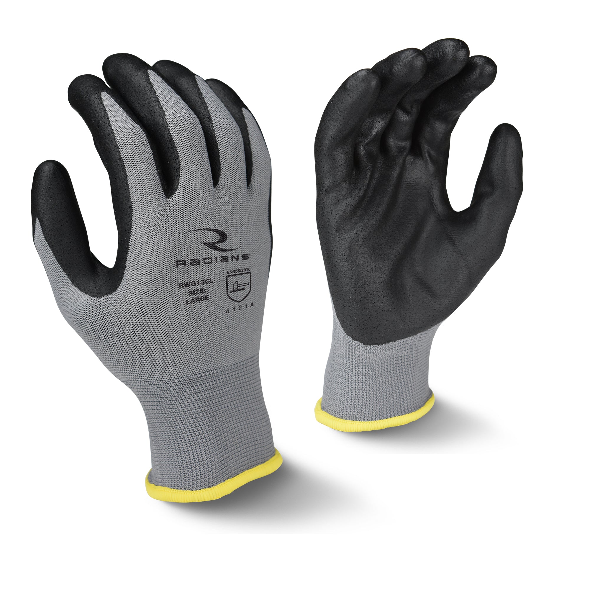Radians RWG13C RWG13C Polyester Shell Foam Nitrile Gripper Glove - Work Gloves