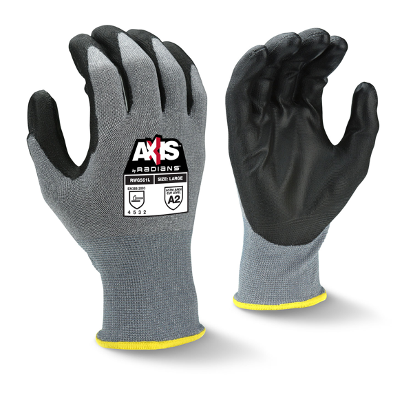 Radians RWG561 RWG561 AXIS™ Cut Protection Level A2 PU Coated Glove - Work Gloves