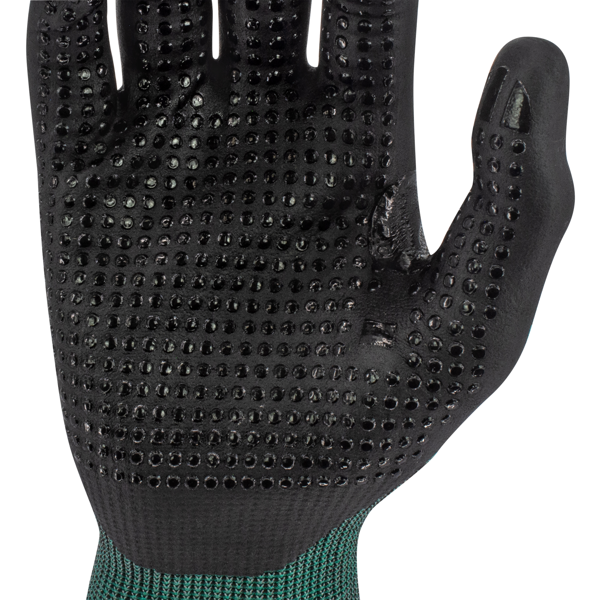 Radians RWG738 RWG738 TEKTYE® A4 Dark Green Nitrile Dip Cut Protective Work Glove - Safety Glasses