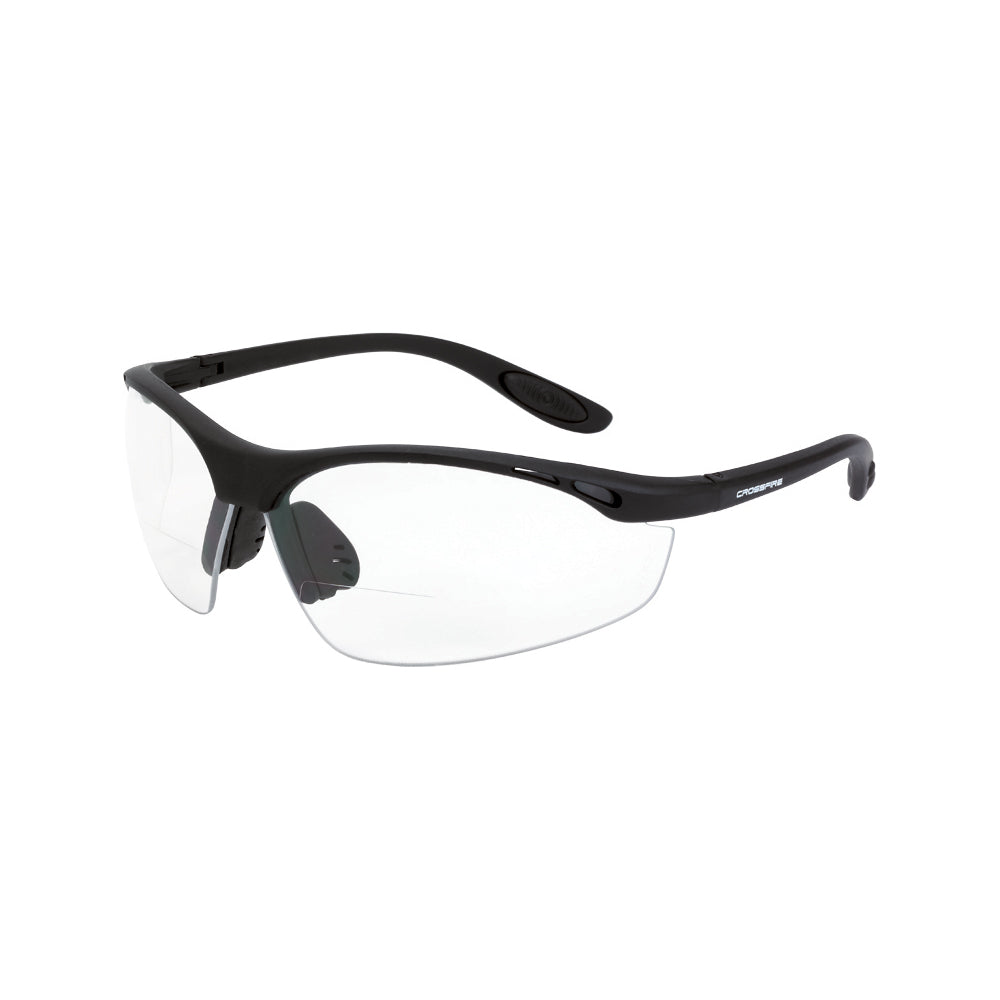 Talon Bifocal Safety Eyewear Matte Black Frame Clear Lens 1.5 Diopter