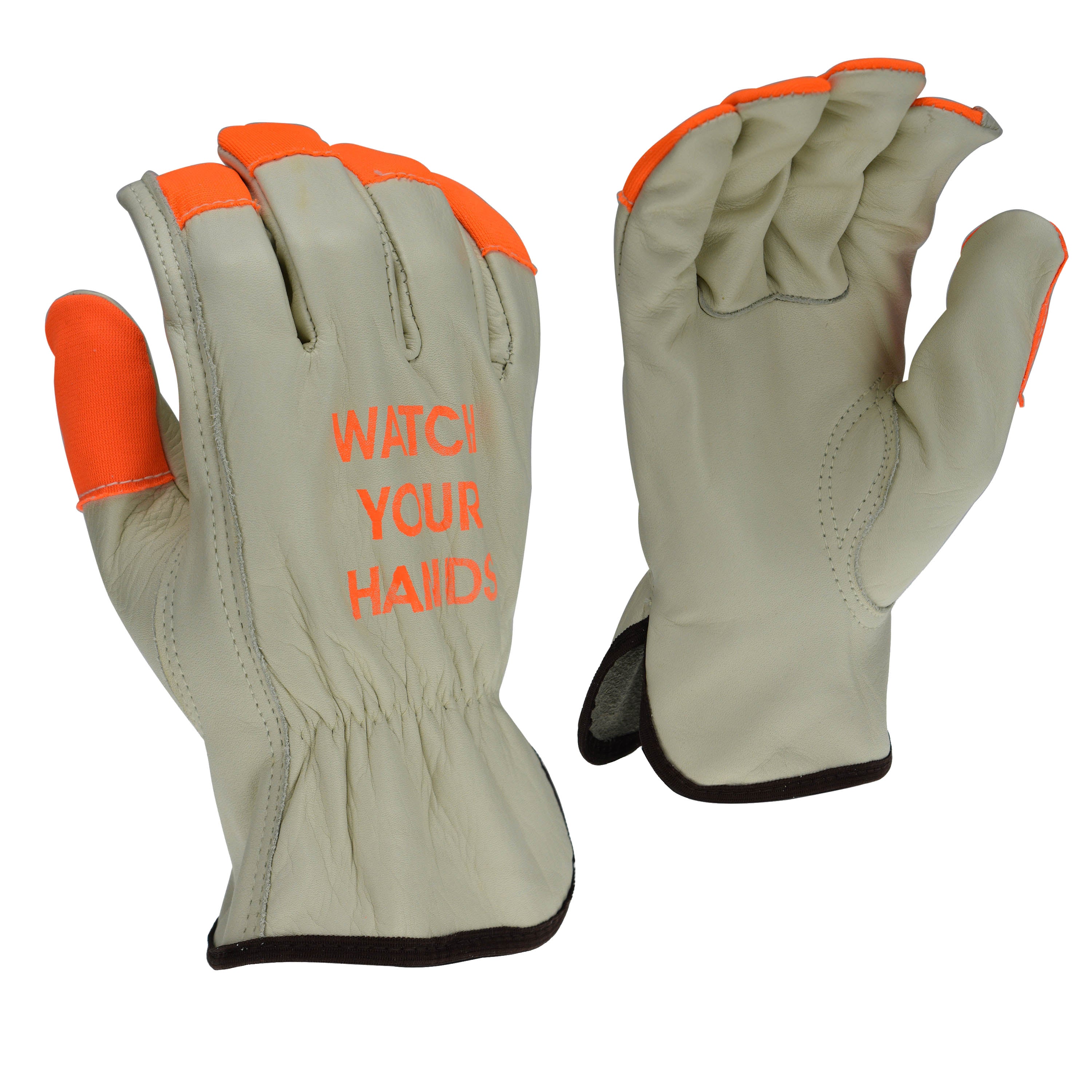 Radians RWG4221HV RWG4221HV High Visibility Standard Grain Cowhide Leather Driver - Work Gloves