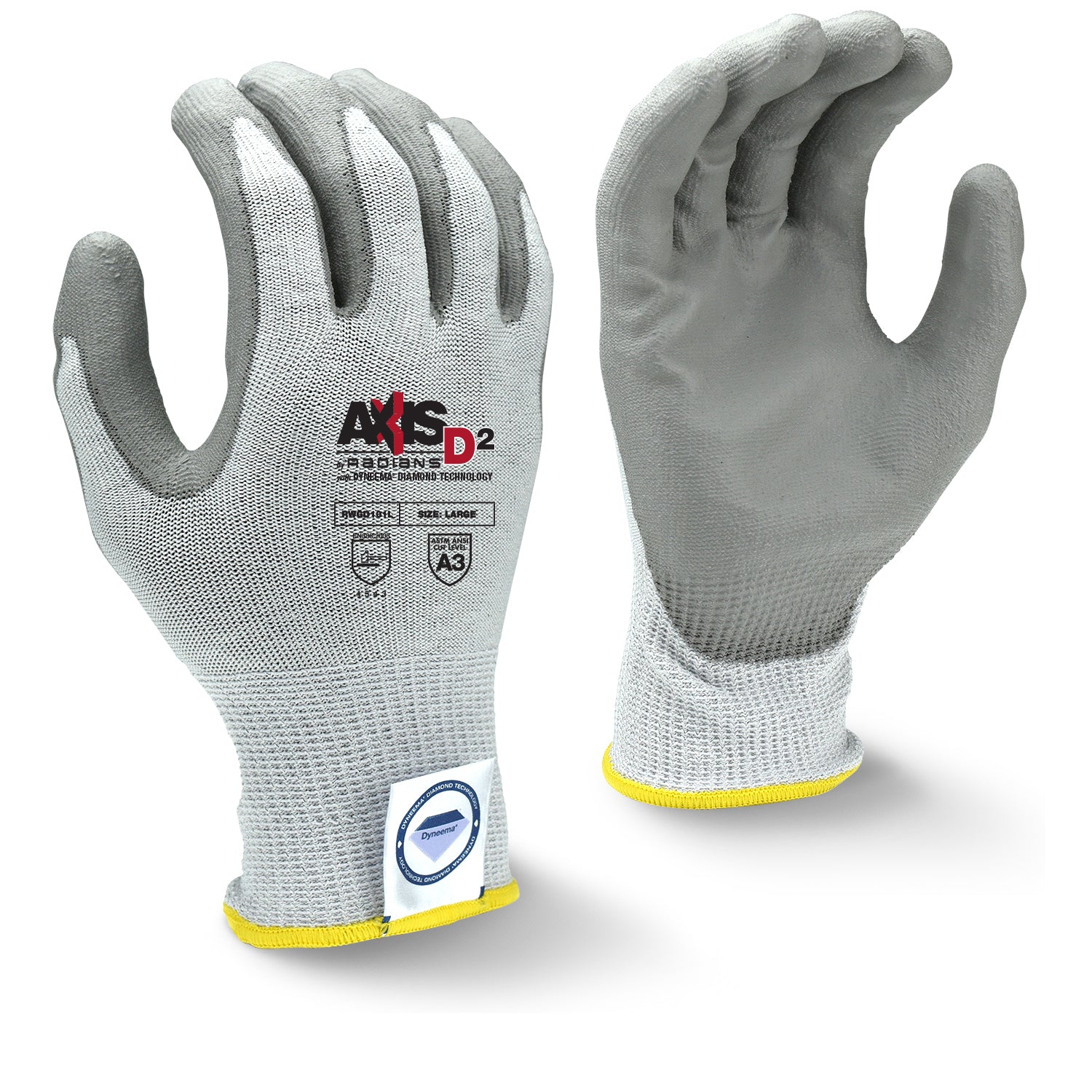 Radians RWGD101 RWGD101 AXIS D2™ Dyneema® Cut Protection Level A3 Glove - Safety Glasses
