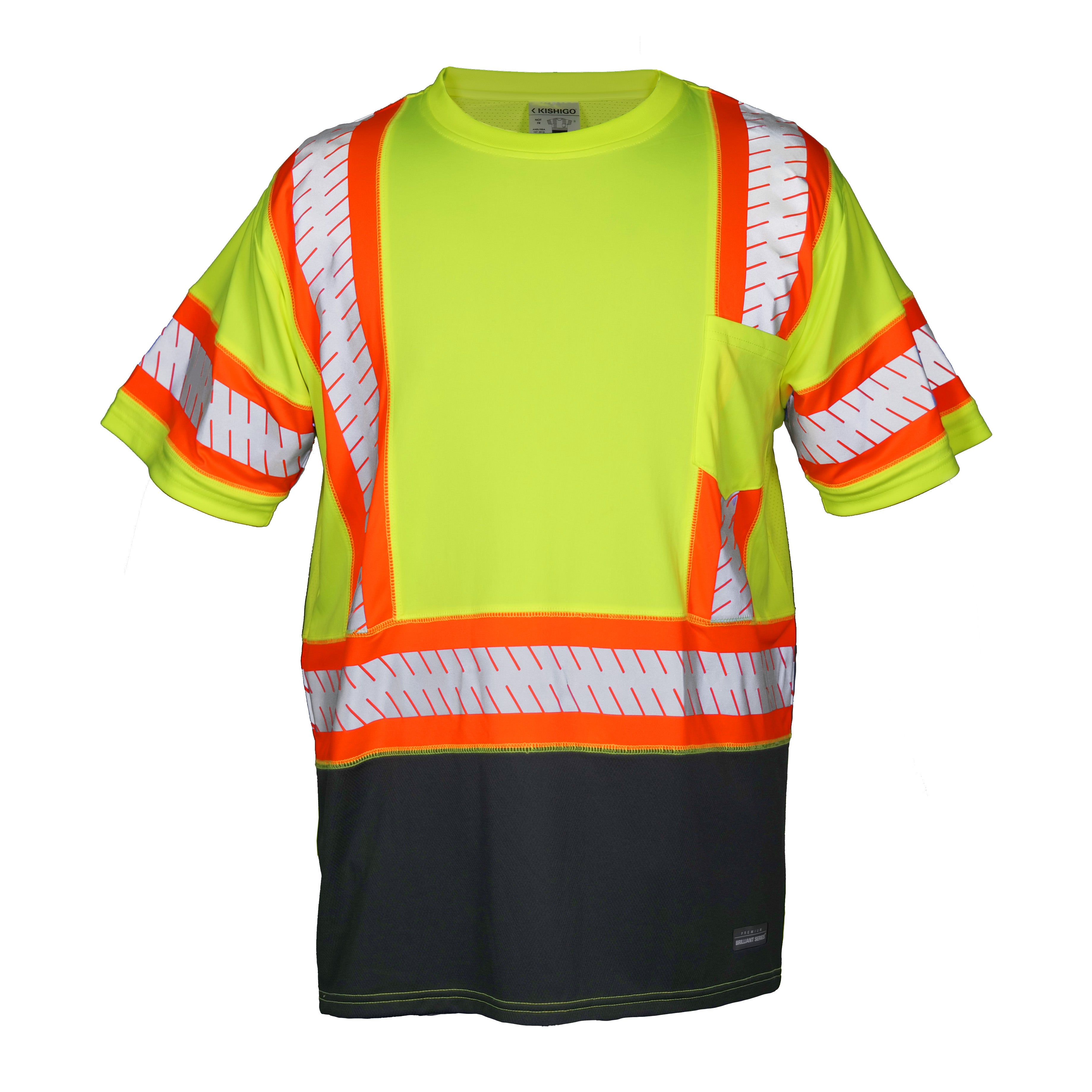 Kishigo 9179 Premium Brilliant Contrast Short Sleeve T-shirt, Class 3 ANSI Class 3 - Safety Shirt