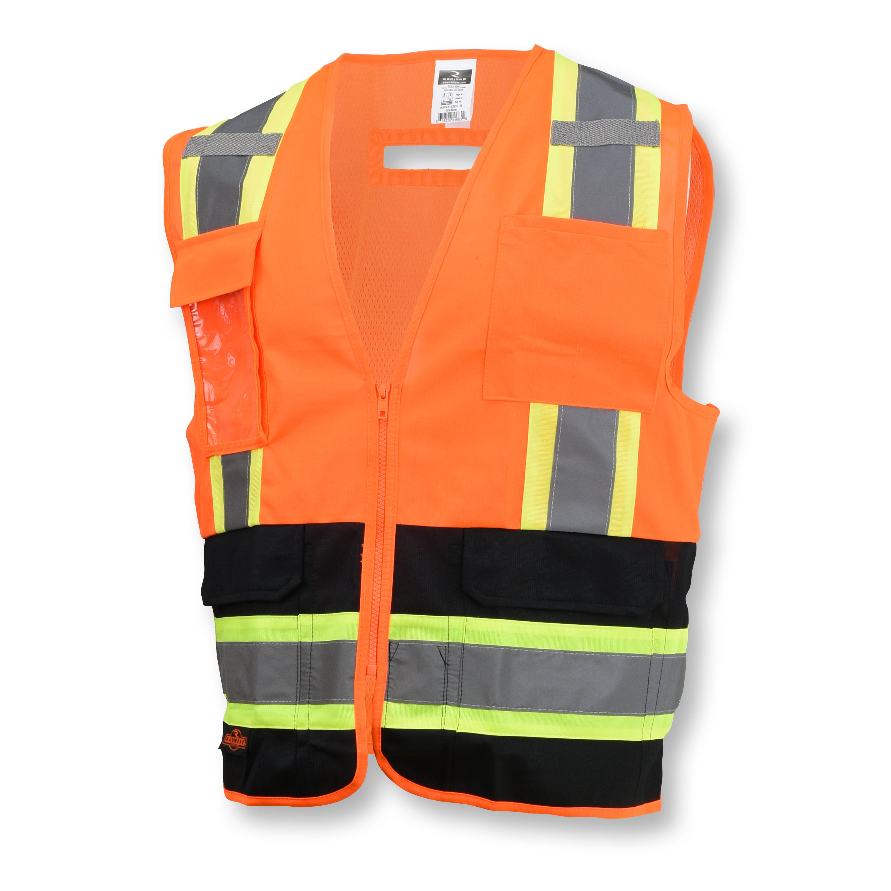 Radians SV6B-2 SV6B Two Tone Surveyor Type R Class 2 Solid Front Mesh Back Safety Vest ANSI Class 2