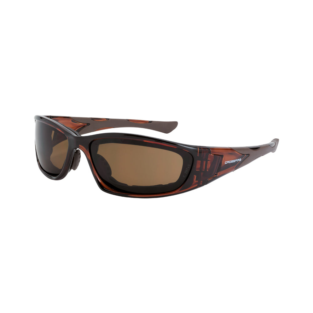 MP7 Foam Lined Safety Eyewear Crystal Brown Frame HD Brown Anti-Fog Lens