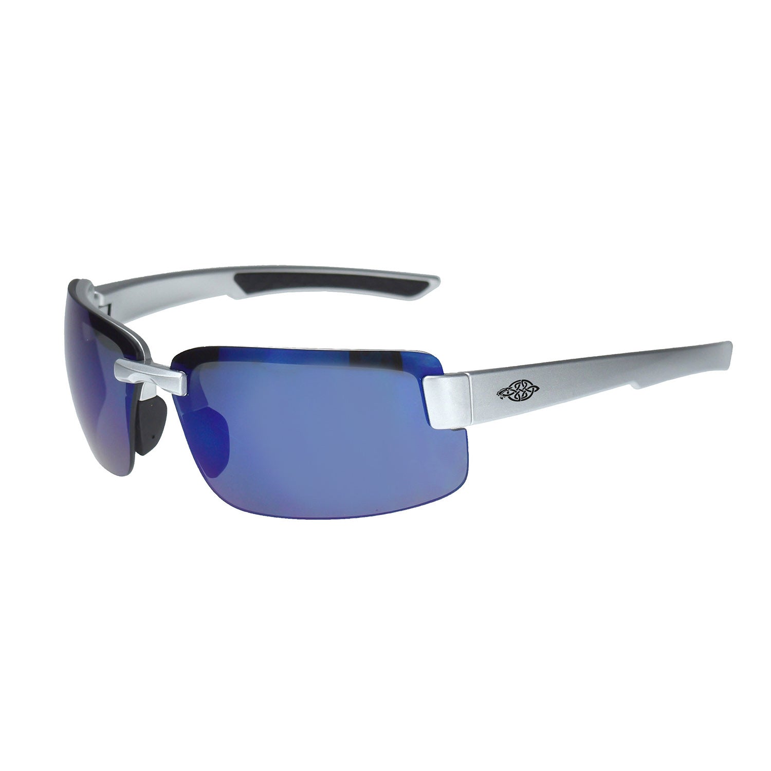 ES6 Premium Safety Eyewear Silver Gloss Frame Mirror Lens