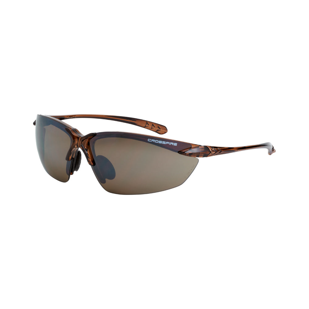 Sniper Premium Safety Eyewear Crystal Brown Frame HD Brown Mirror Lens