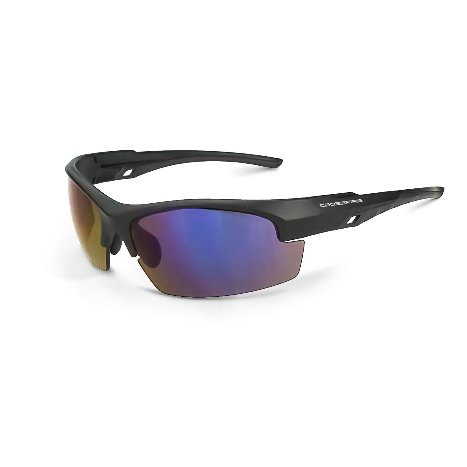 Crucible Premium Safety Eyewear Matte Black Frame Mirror Lens