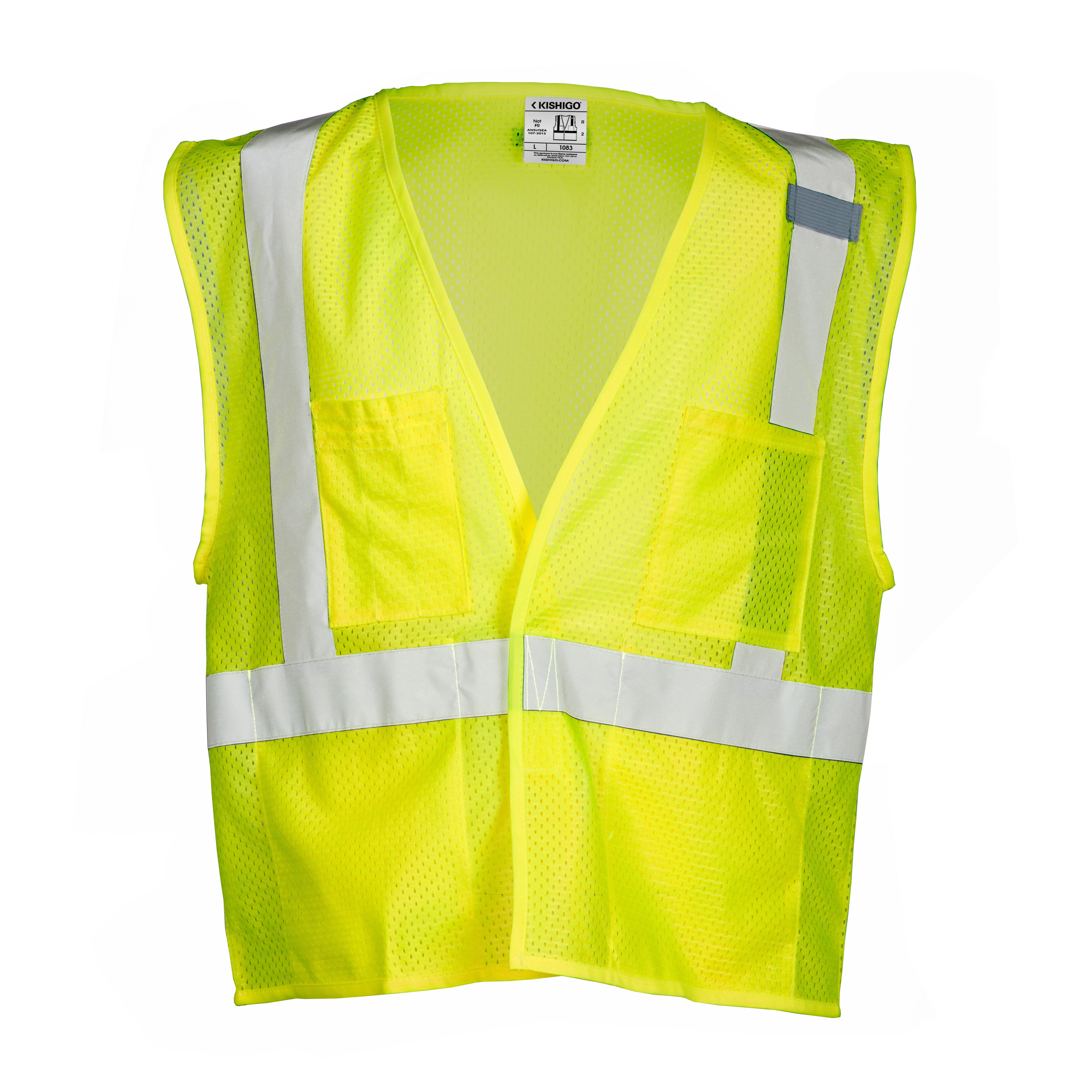 Kishigo 1083 4 Pocket Hook & Loop Mesh Vest - Safety Vest