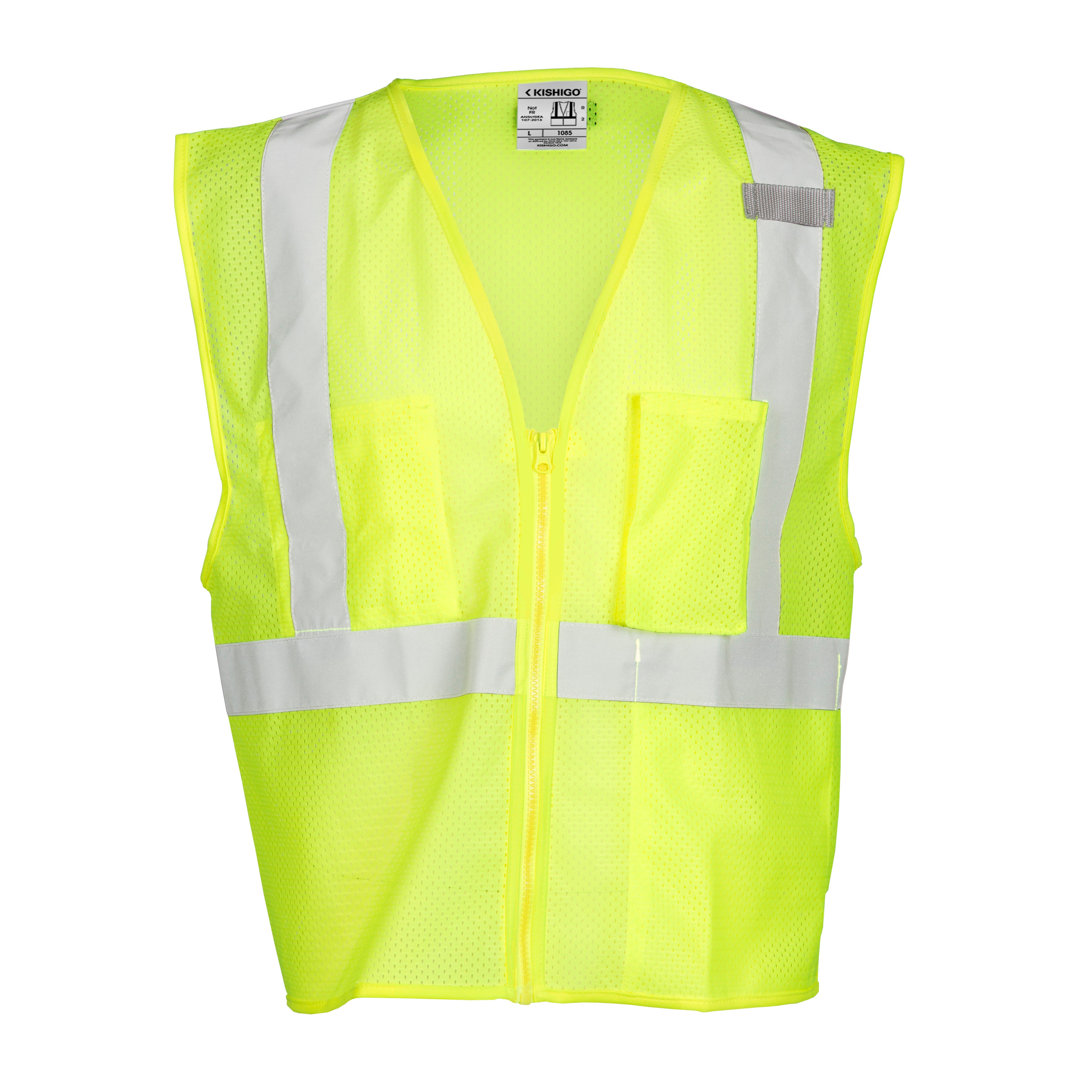 Kishigo 1085 3 Pocket Zipper Mesh Vest - Safety Vest