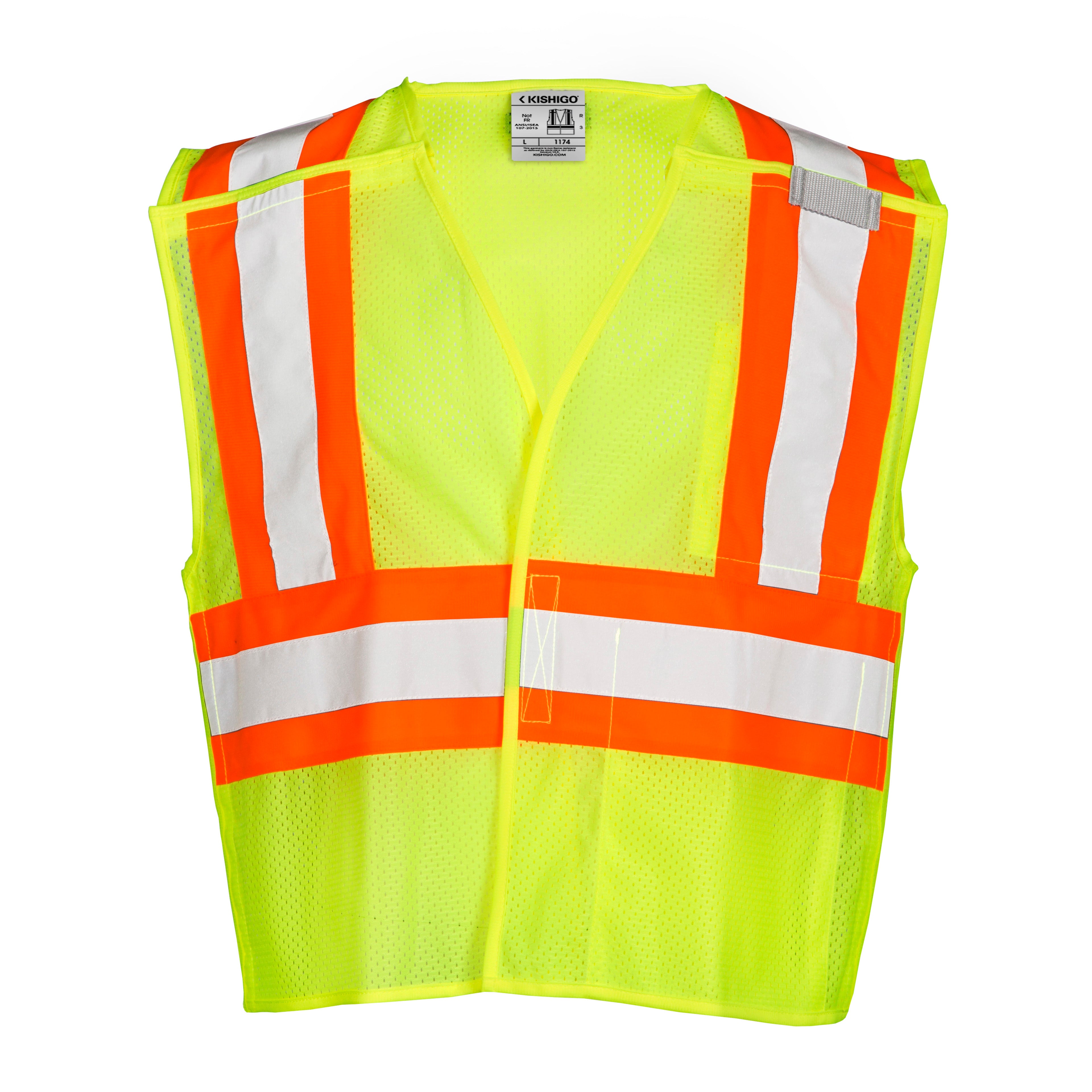 Kishigo 1174 Contrasting Mesh Breakaway Vest - Safety Vest