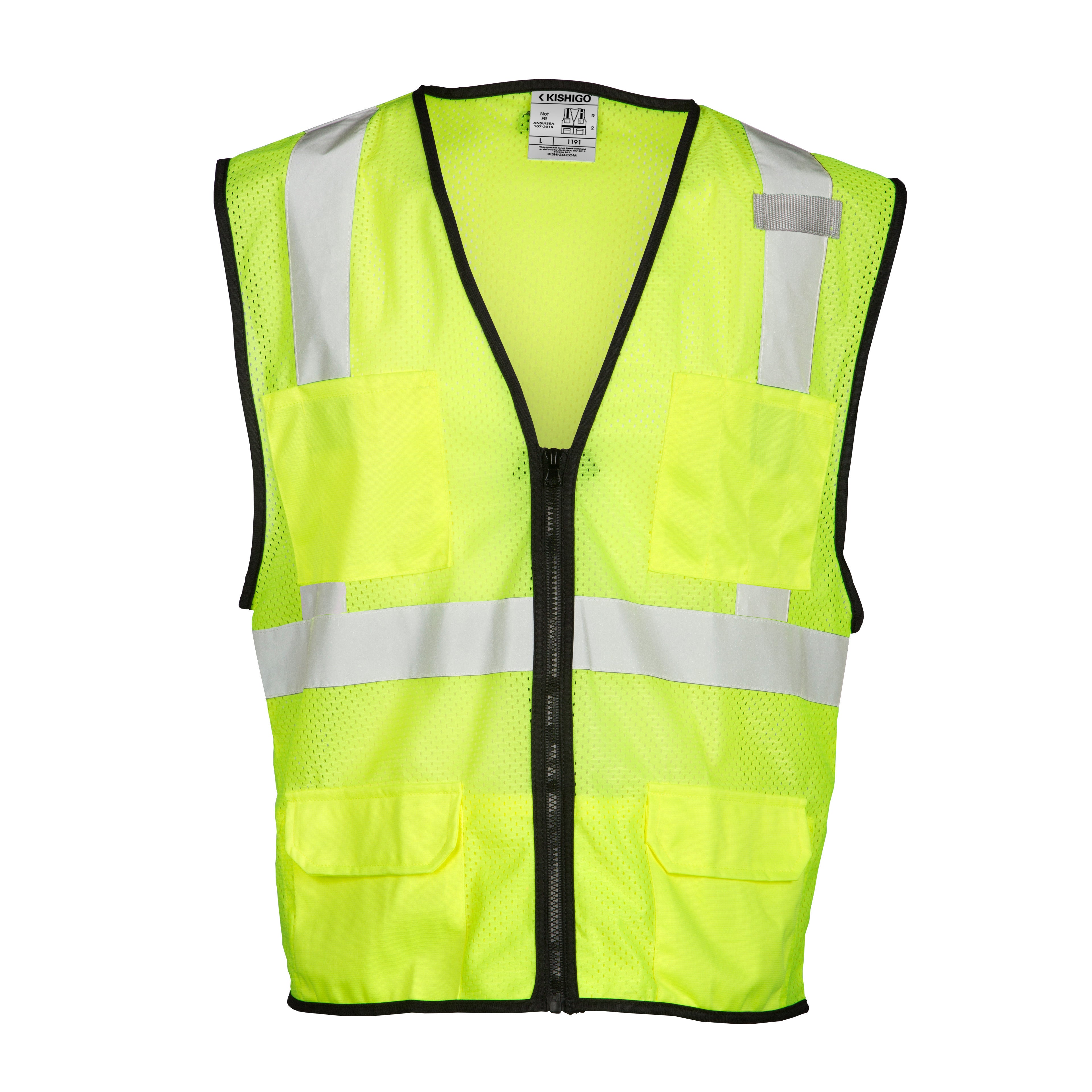 Kishigo 1191 6 Pocket Mesh Vest - Economy - Safety Vest