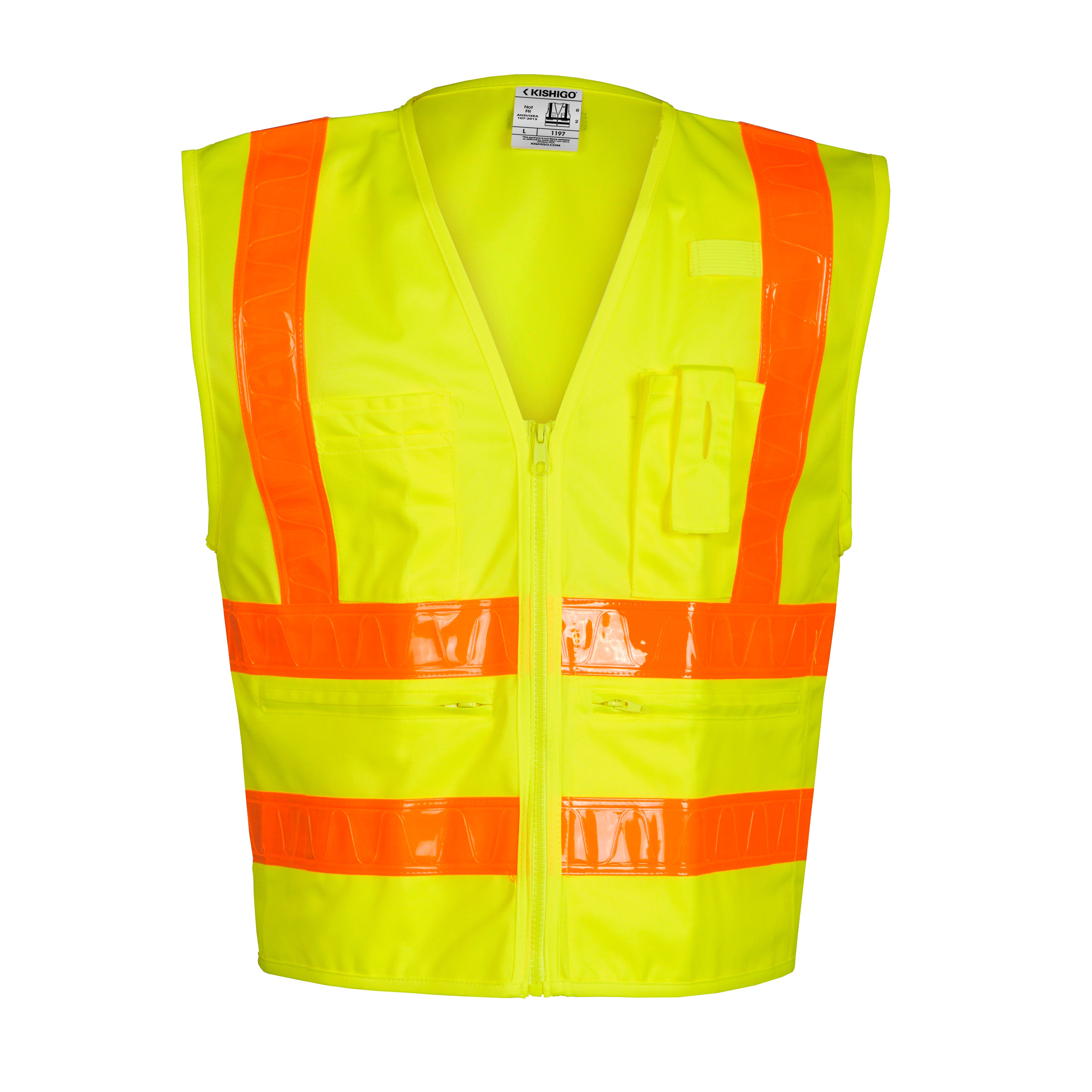 Kishigo 1197 Combined Performance 5 Pocket Solid Vest - Safety Vest