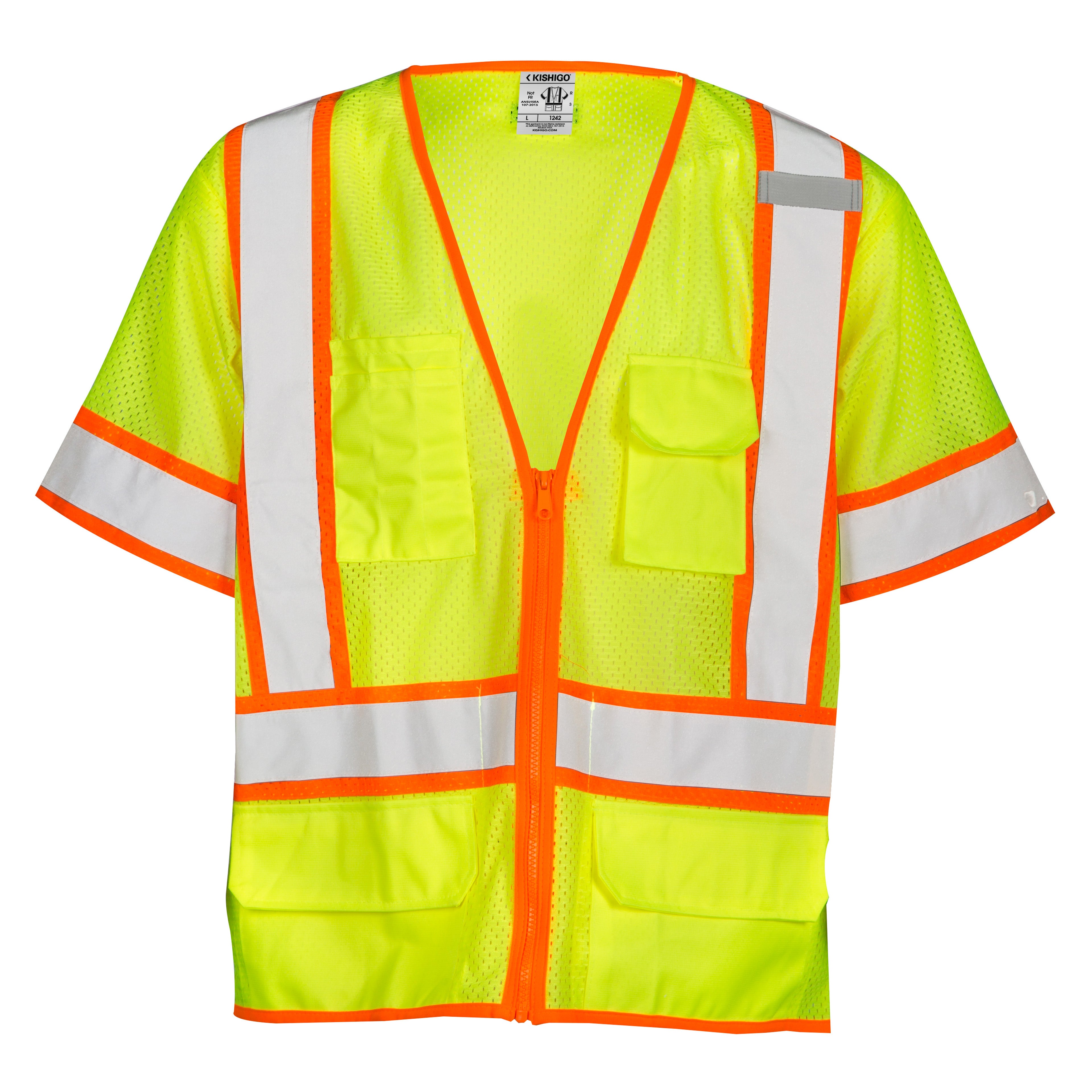 Kishigo 1242 6 Pocket Contrast Mesh Vest - Safety Vest