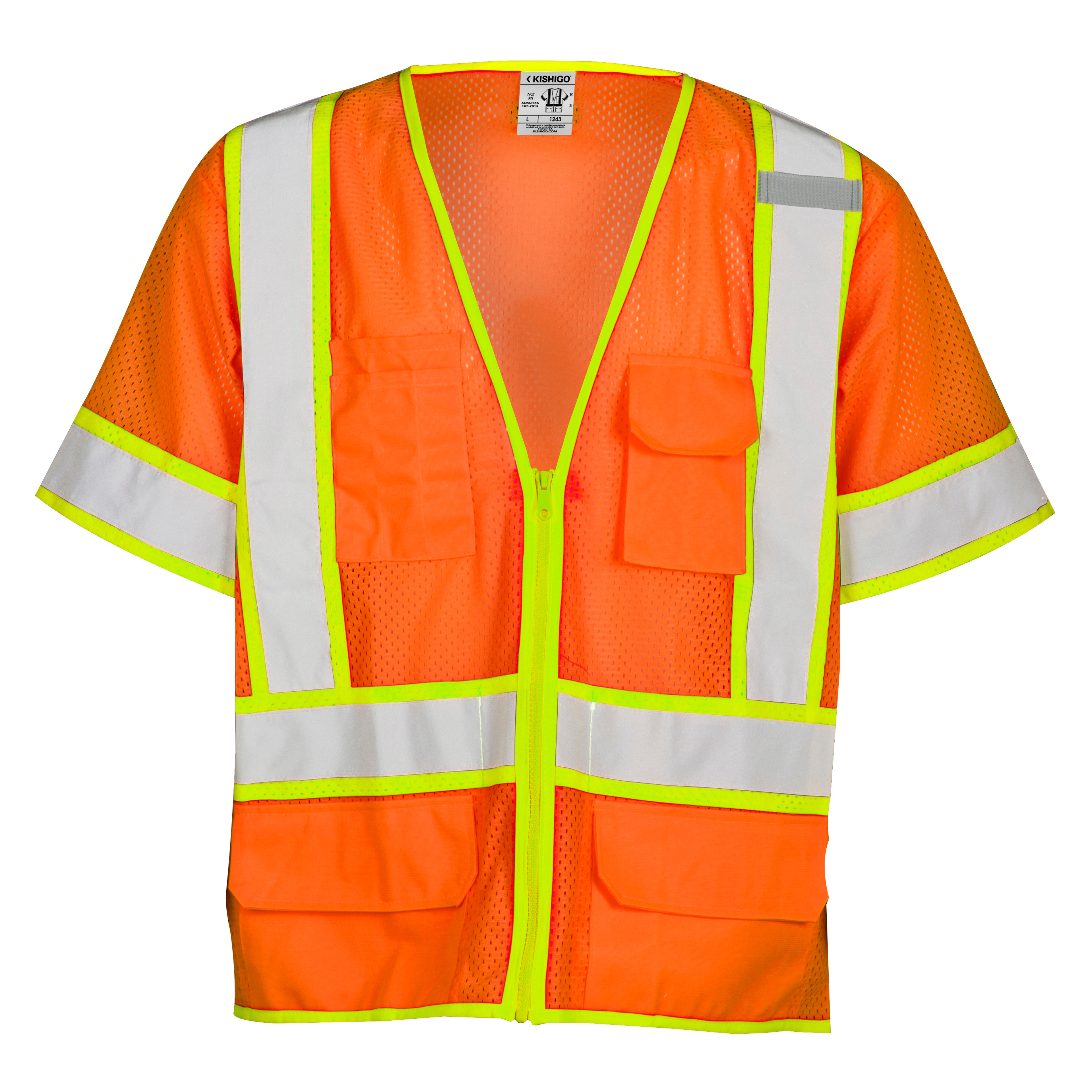 Kishigo 1243 6 Pocket Contrast Mesh Vest - Safety Vest