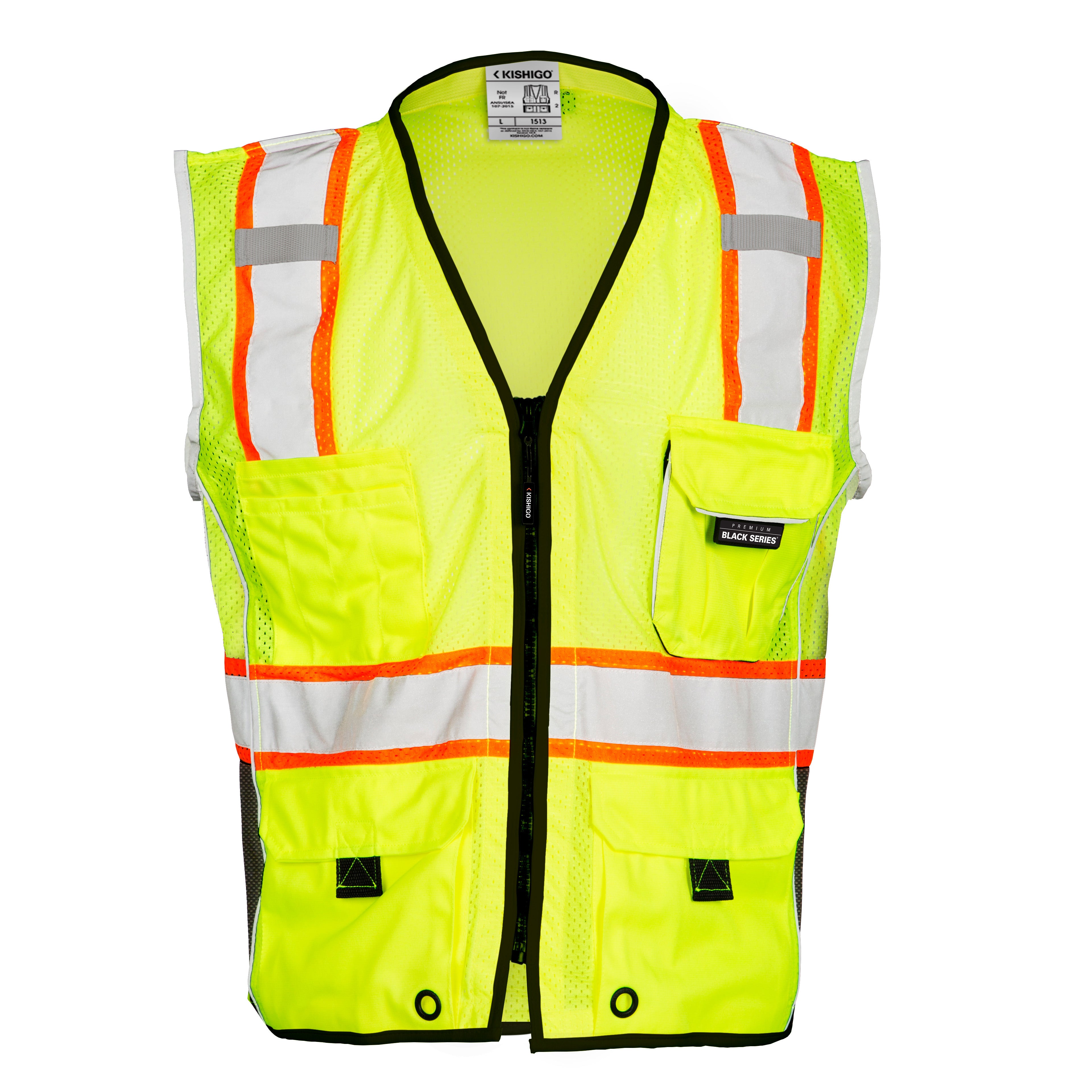 Kishigo 1513 Premium Black Series Heavy Duty Vest - Safety Vest