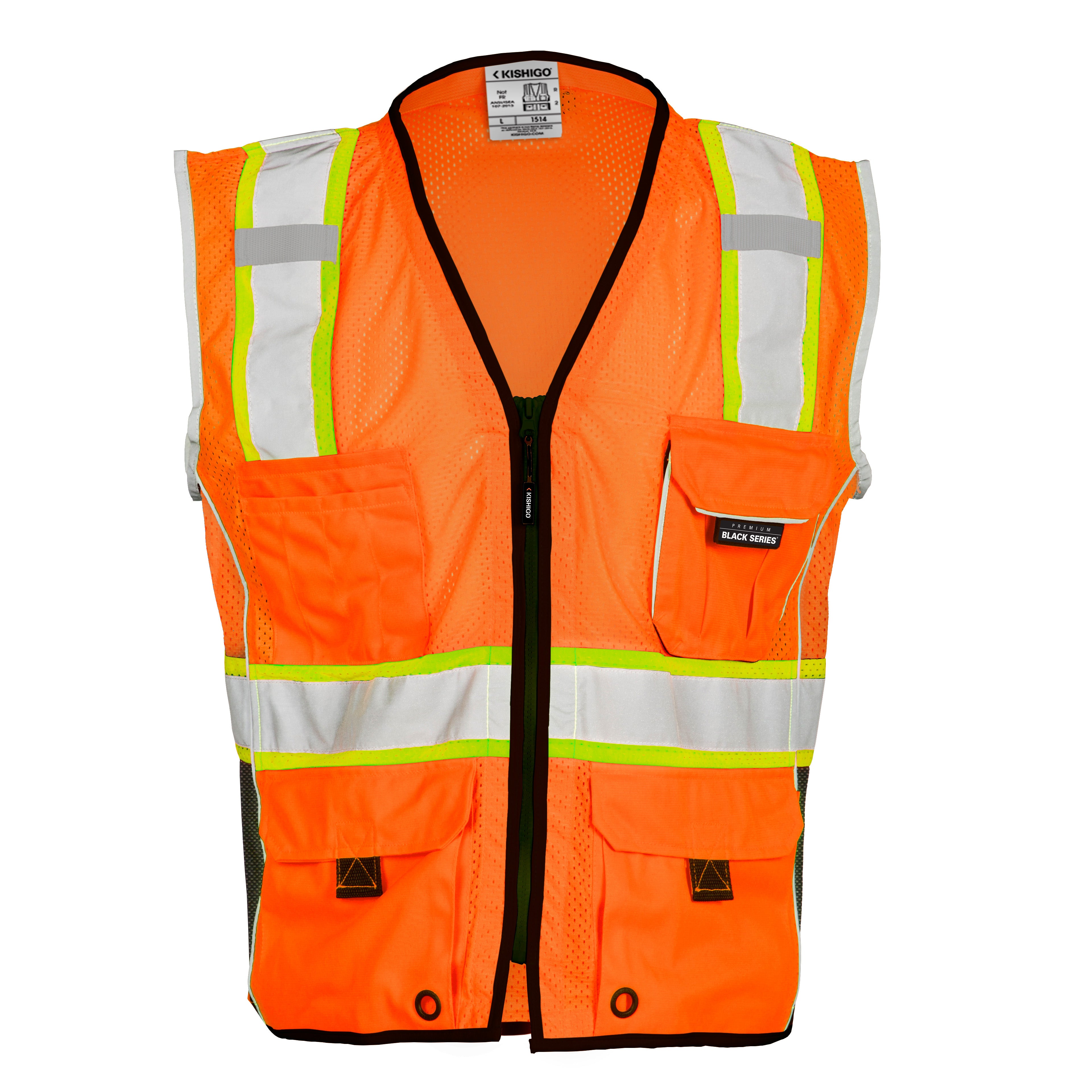 Kishigo 1514 Premium Black Series Heavy Duty Vest - Safety Vest