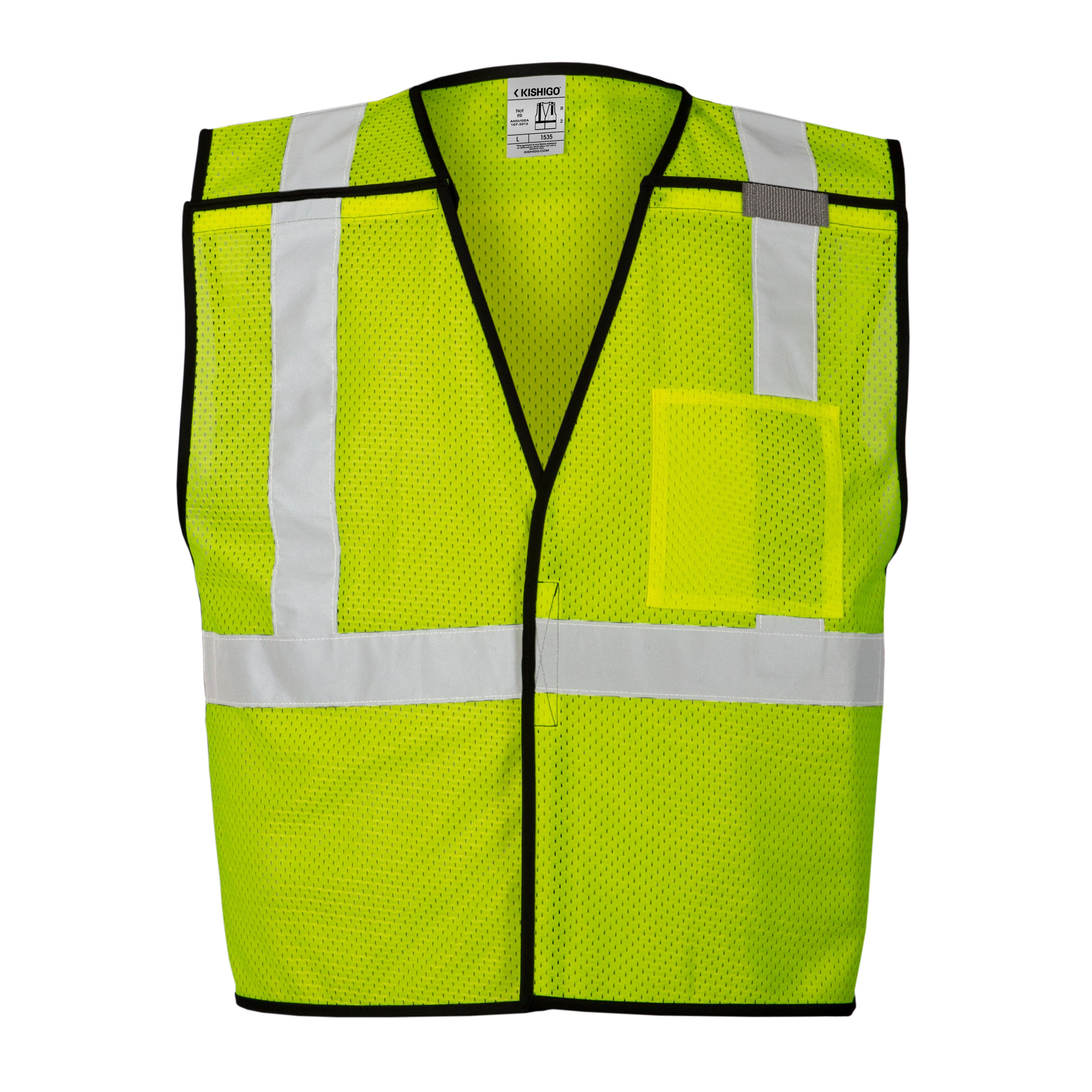 Kishigo 1535 Single Pocket Breakaway Vest - Economy - Safety Vest