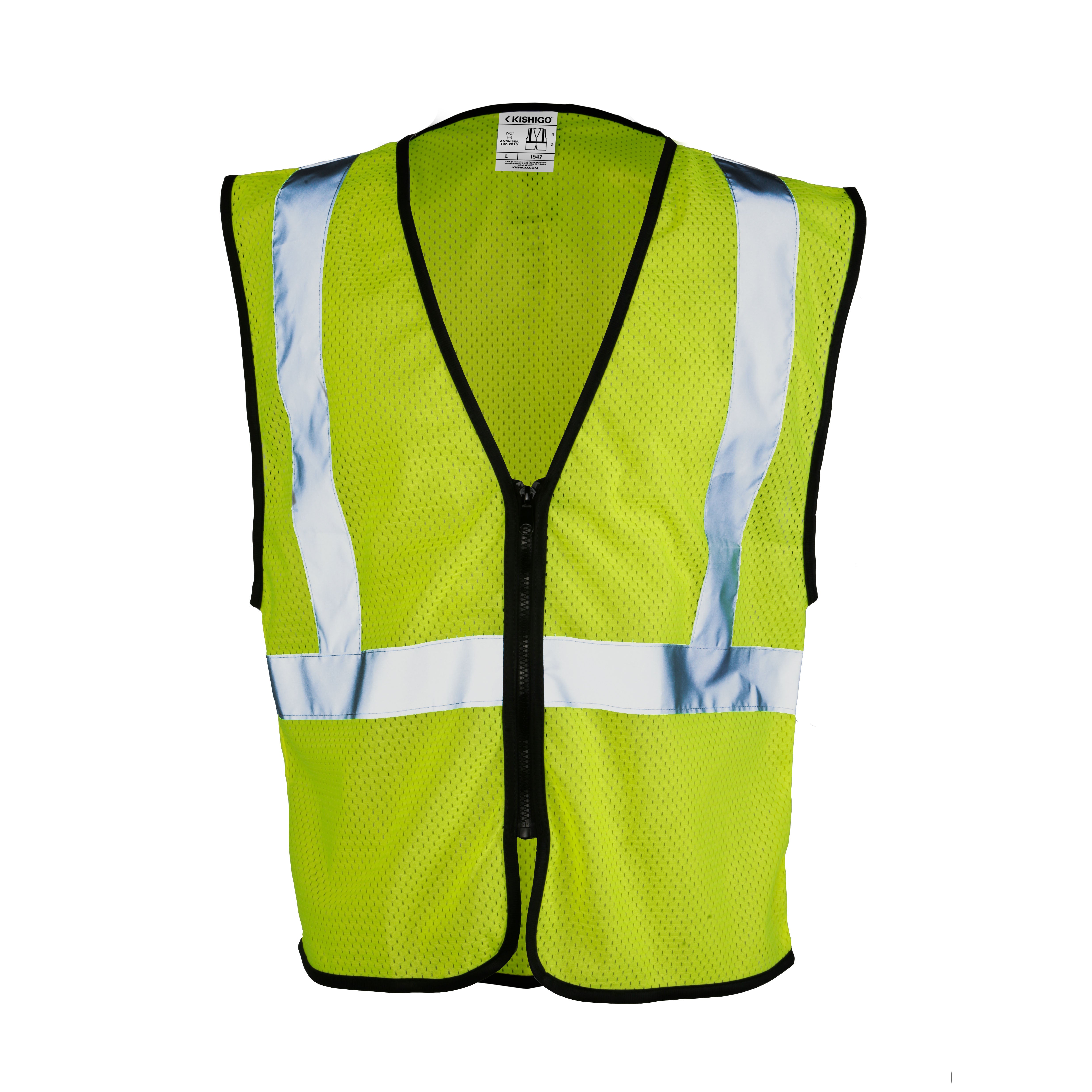 Kishigo 1547 Zipper Mesh Vest - Economy - Safety Vest