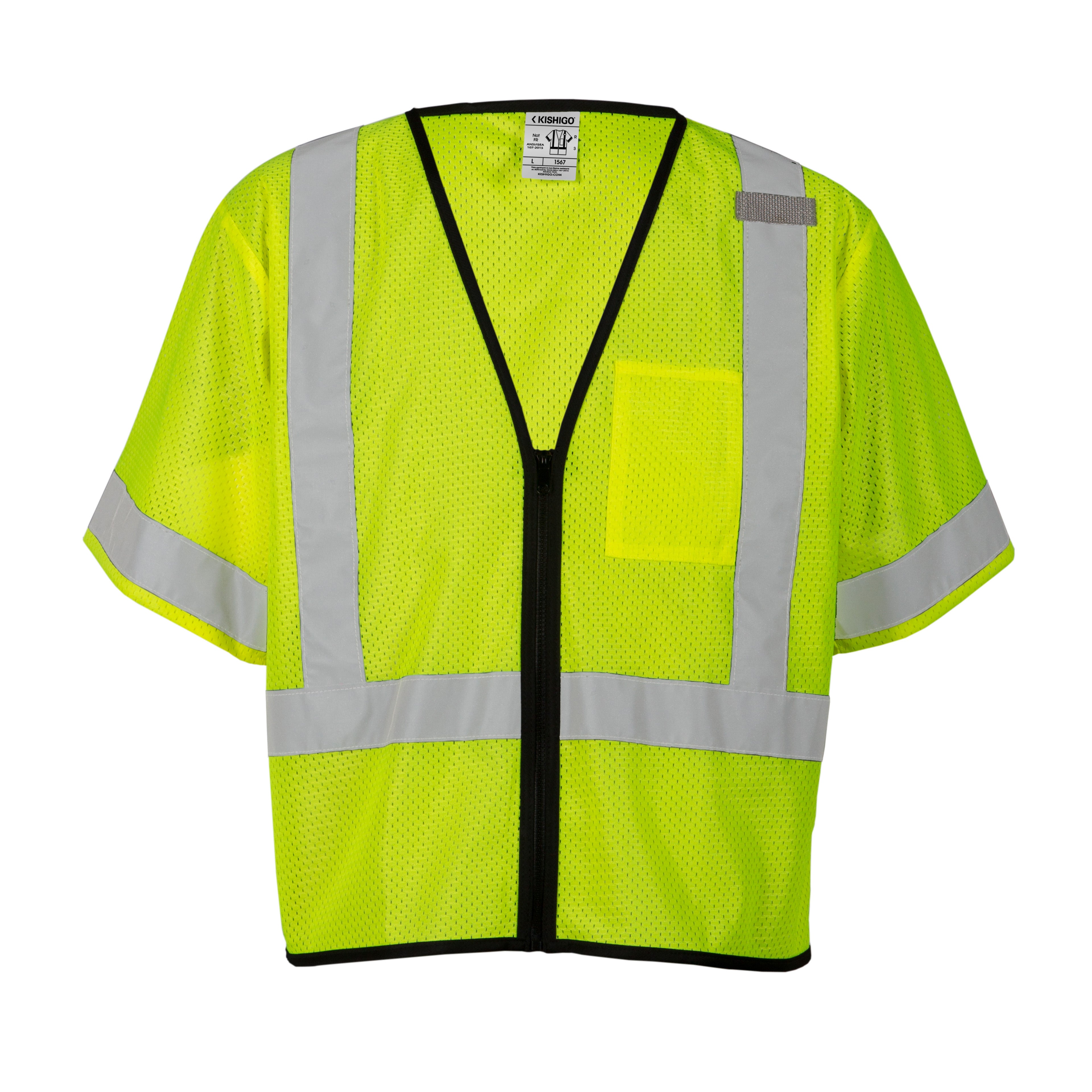 Kishigo 1567 Single Pocket Zipper Vest - Economy - Safety Vest