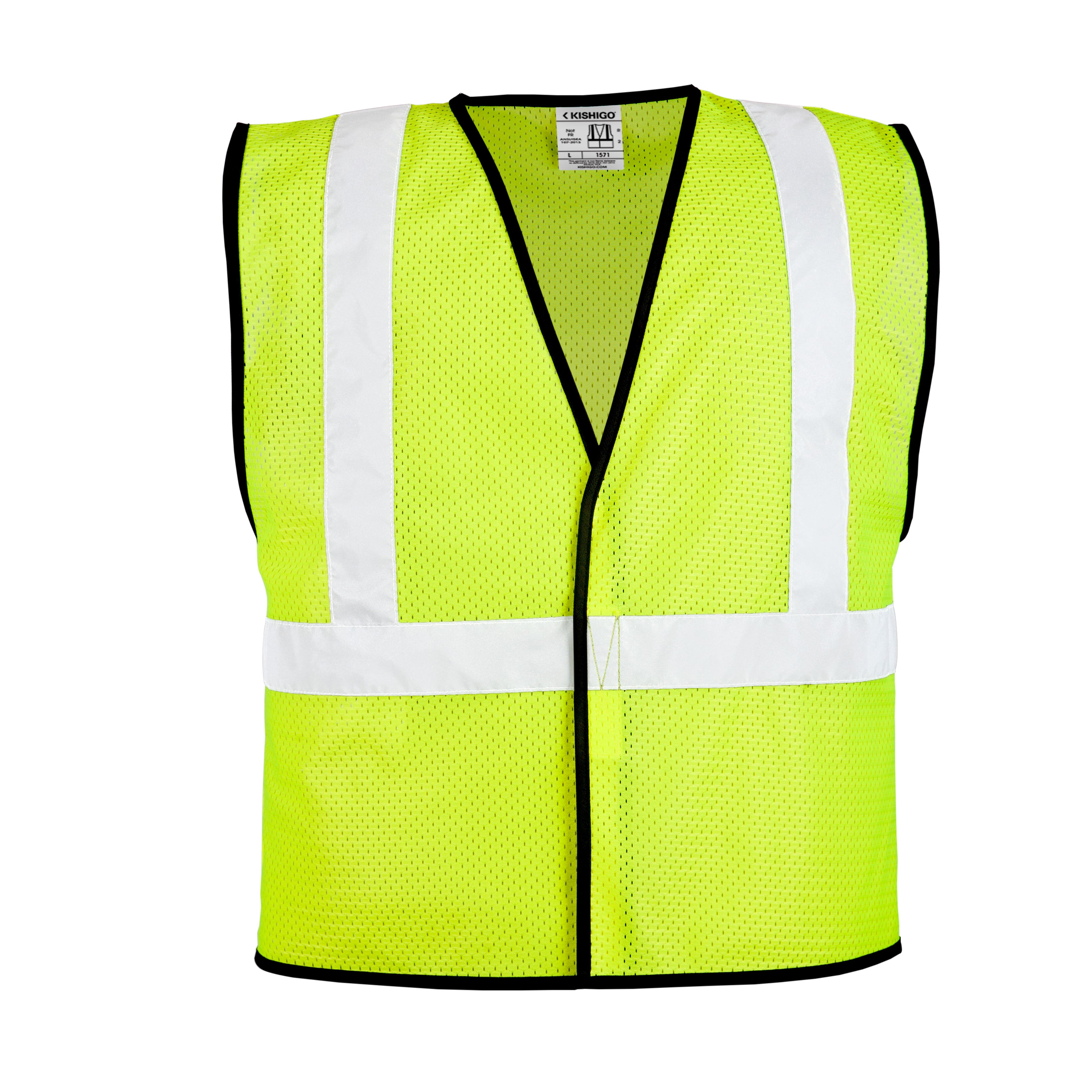 Kishigo 1571 Hook & Loop Mesh Vest - Economy - Safety Vest