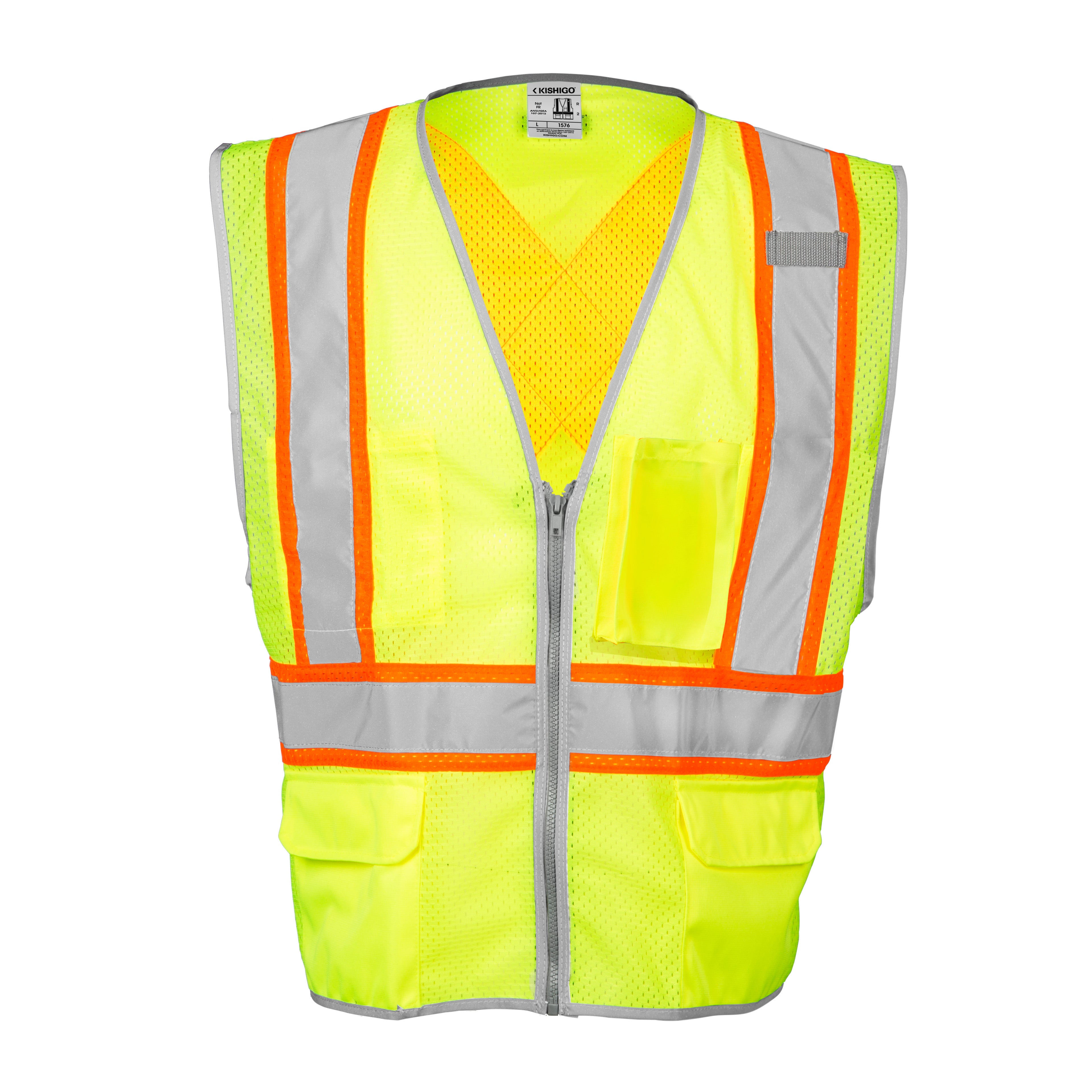 Kishigo 1576 Premium Brilliant Series X Back Dual Compliant Vest - Safety Vest