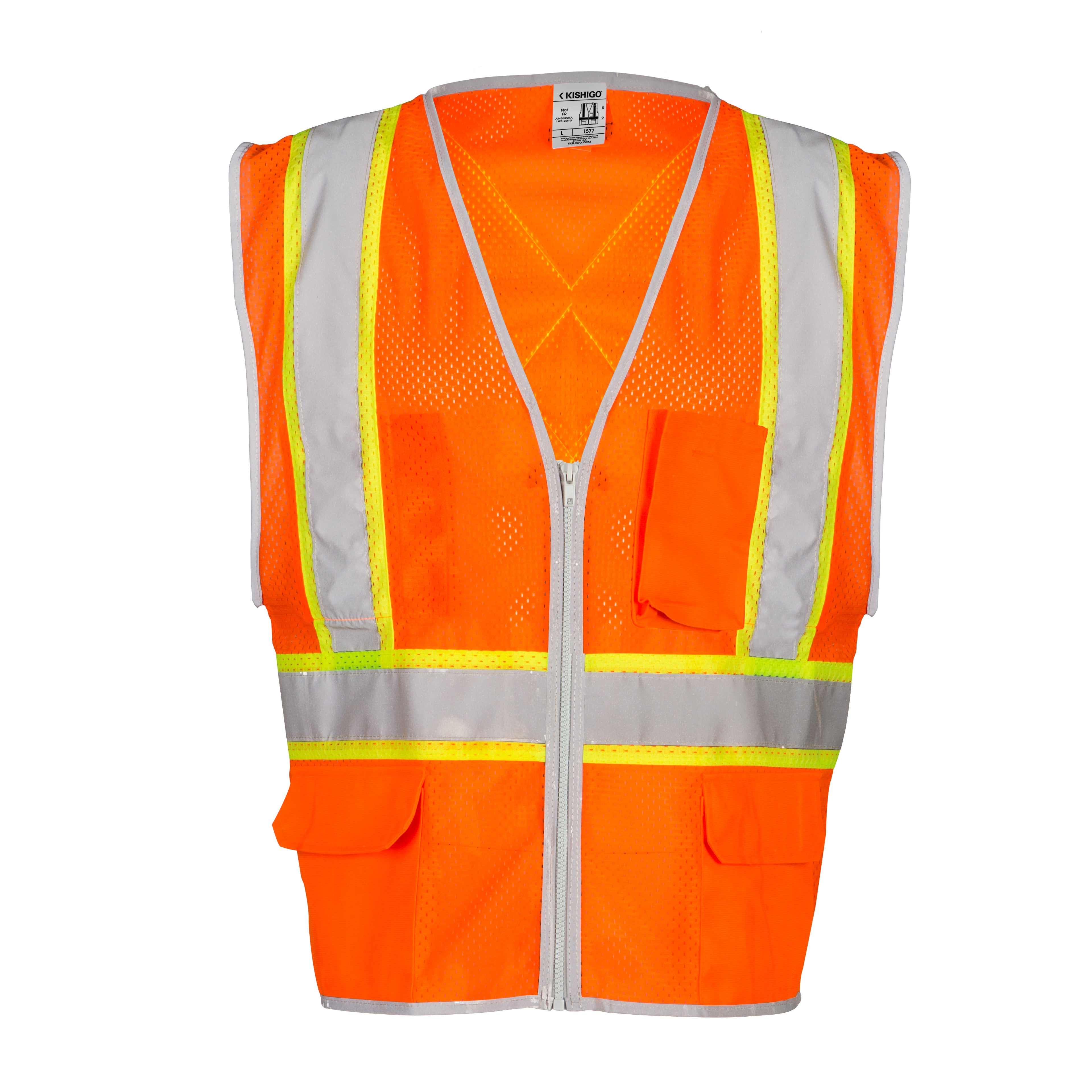 Kishigo 1577 Premium Brilliant Series X Back Dual Compliant Vest - Safety Vest