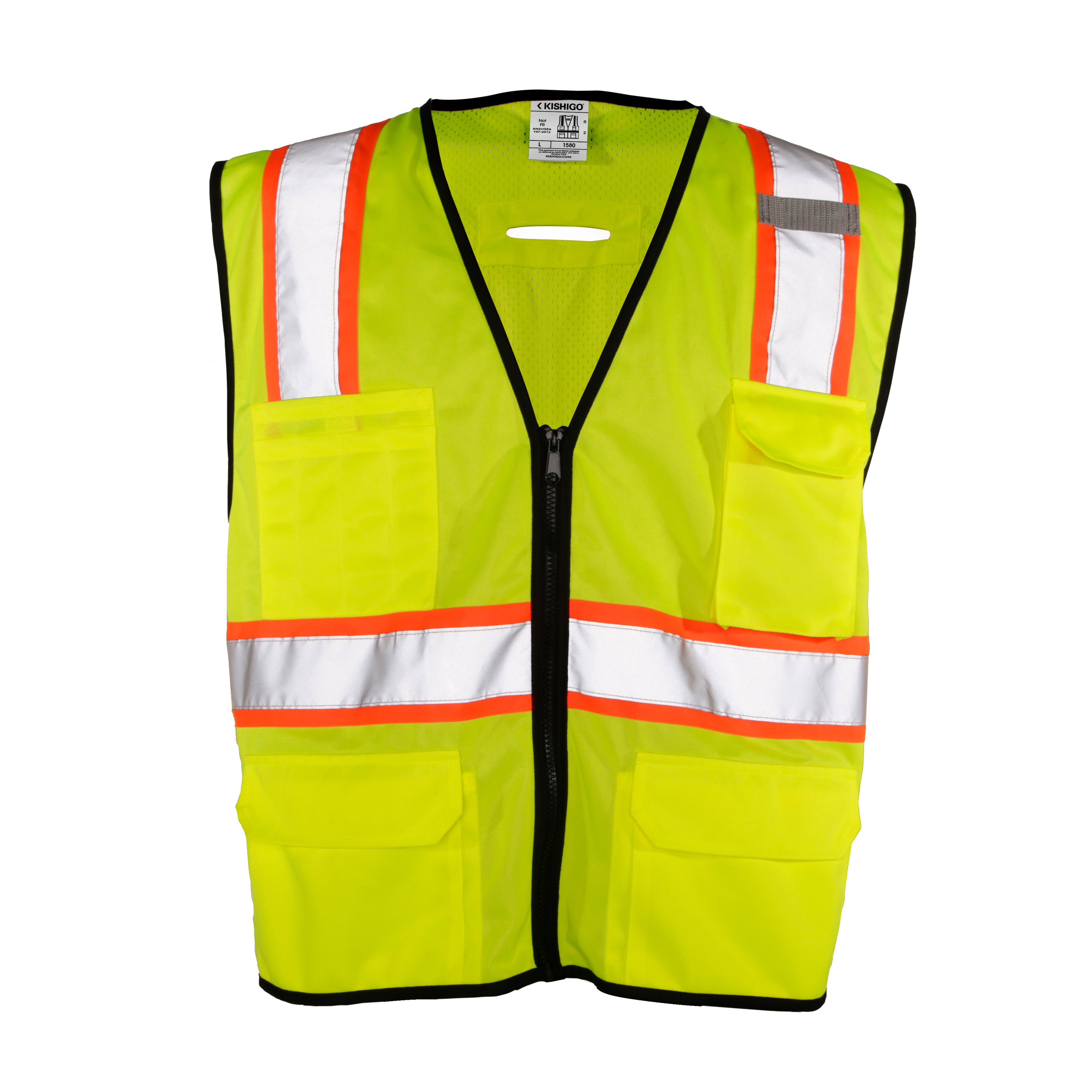 Kishigo 1580 6 Pocket Contrast Vest - Economy - Safety Vest