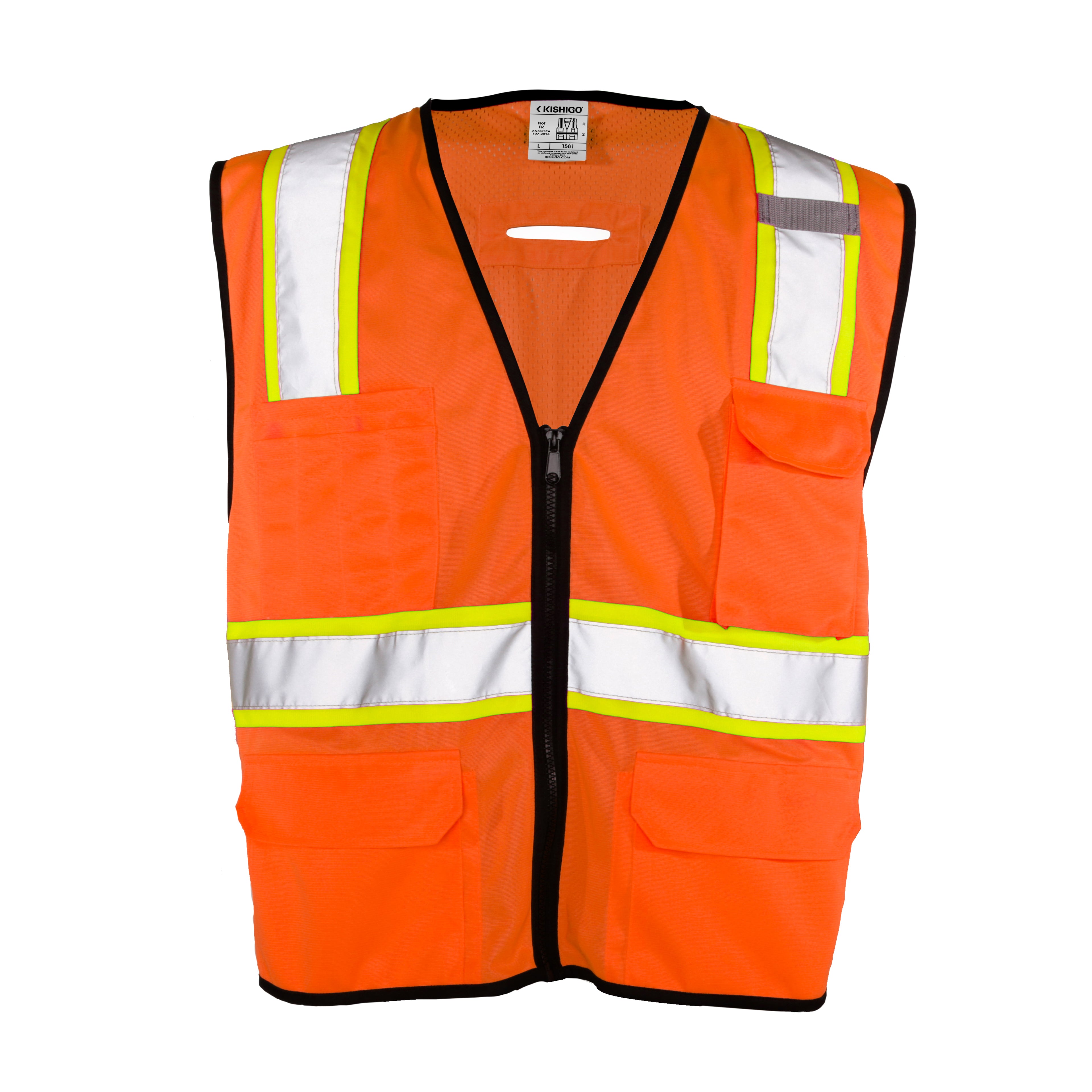 Kishigo 1581 6 Pocket Contrast Vest - Economy - Safety Vest