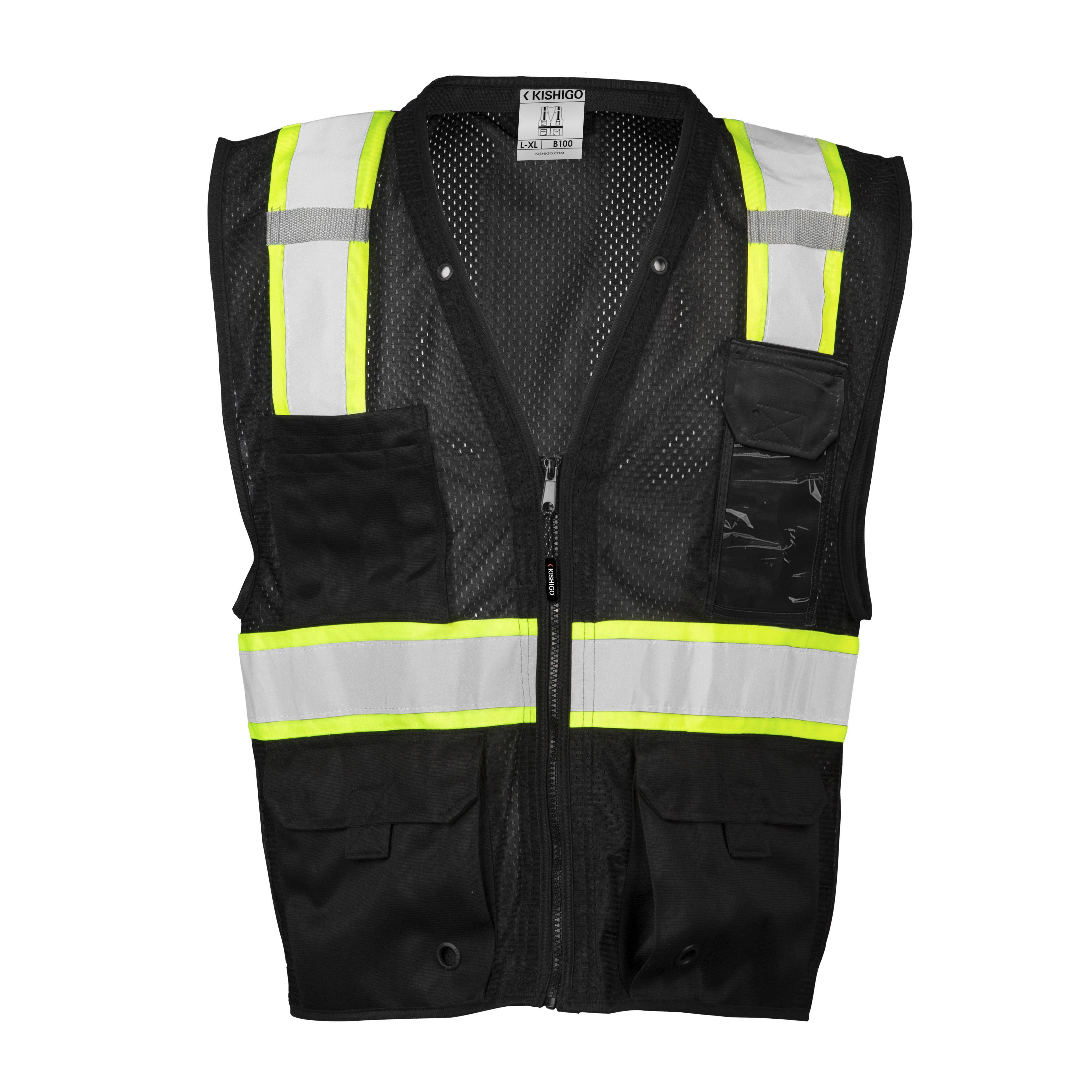 Kishigo B100 Enhanced Visibility Multi Pocket Mesh Vest - Safety Vest