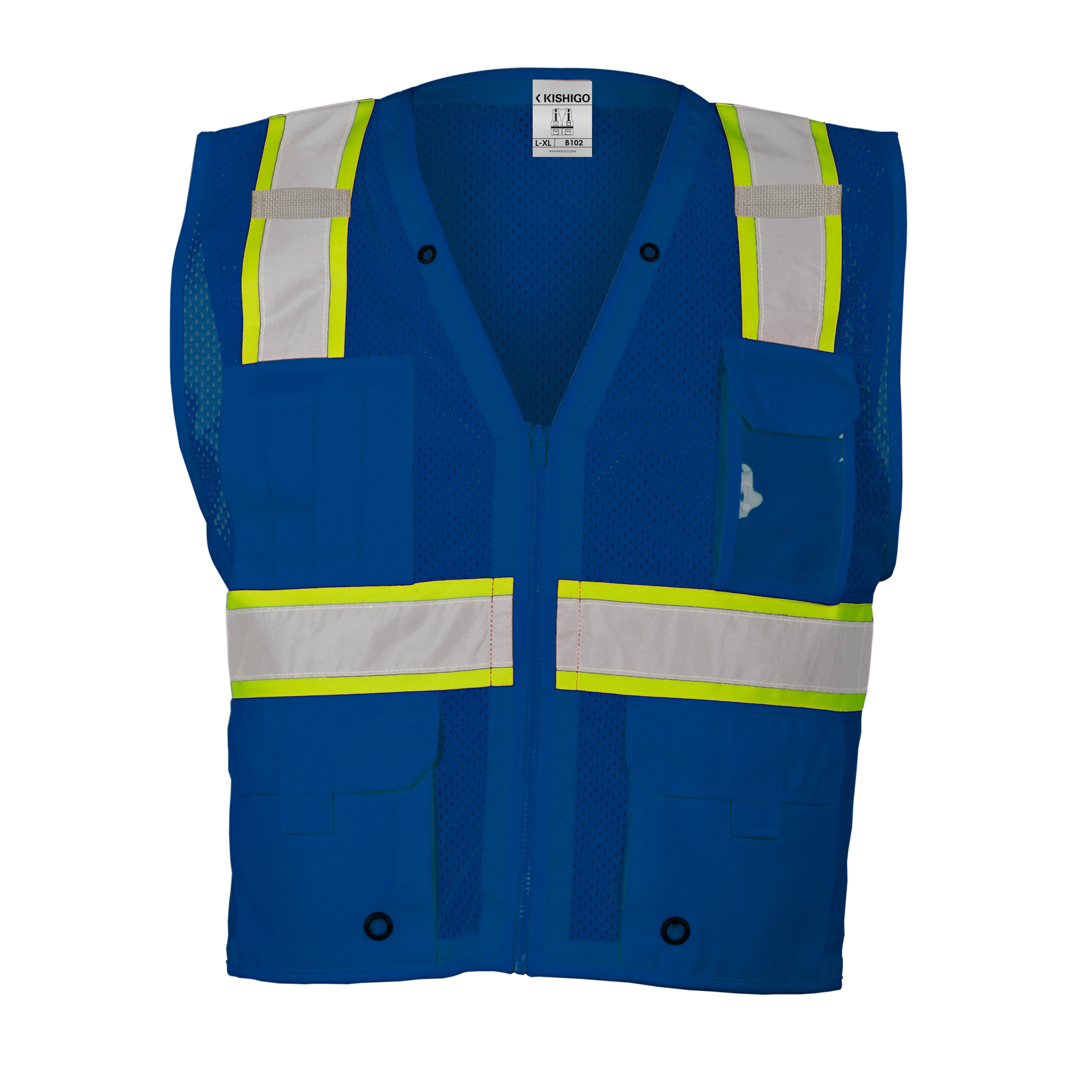 Kishigo B102 Enhanced Visibility Multi Pocket Mesh Vest - Safety Vest