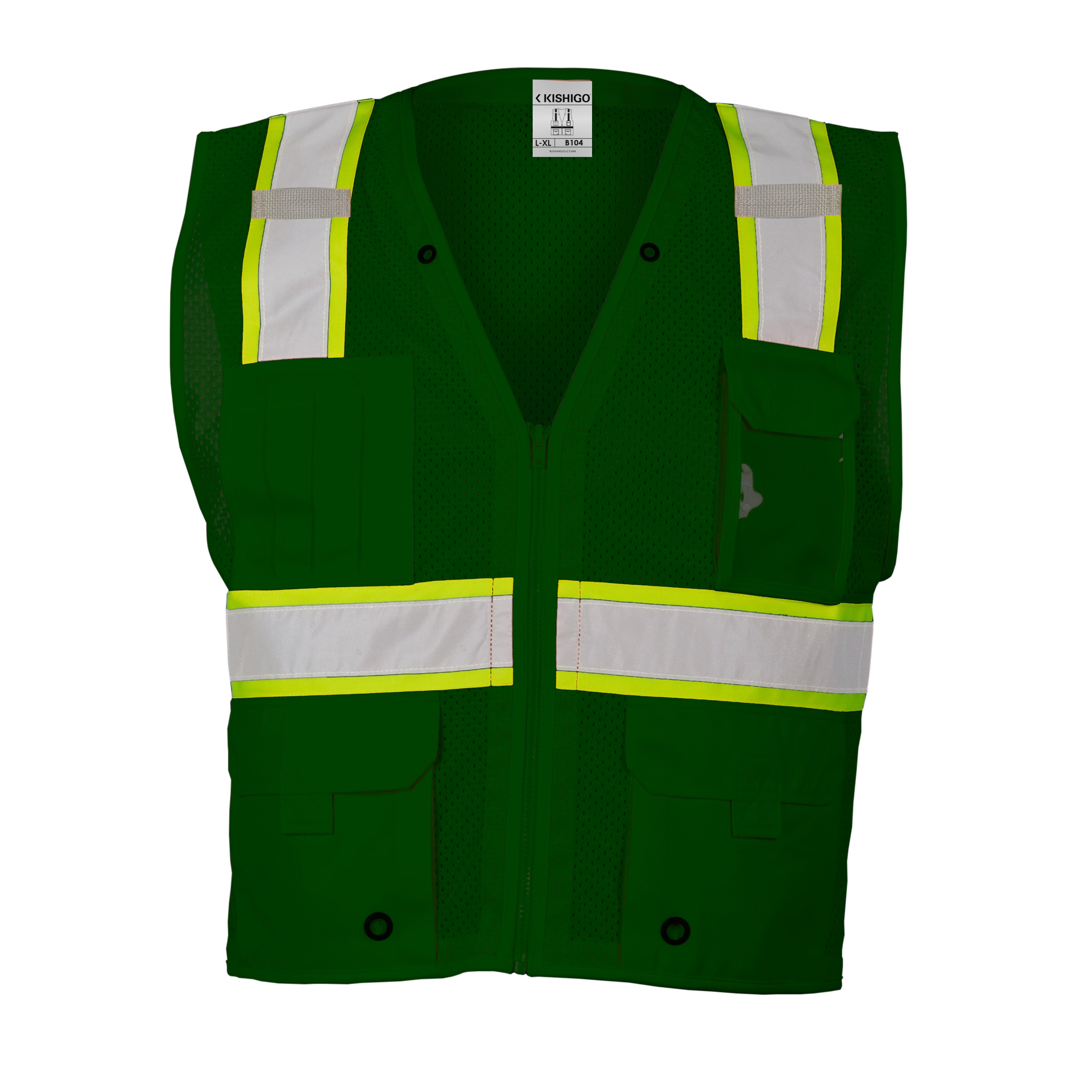 Kishigo B104 Enhanced Visibility Multi Pocket Mesh Vest - Safety Vest