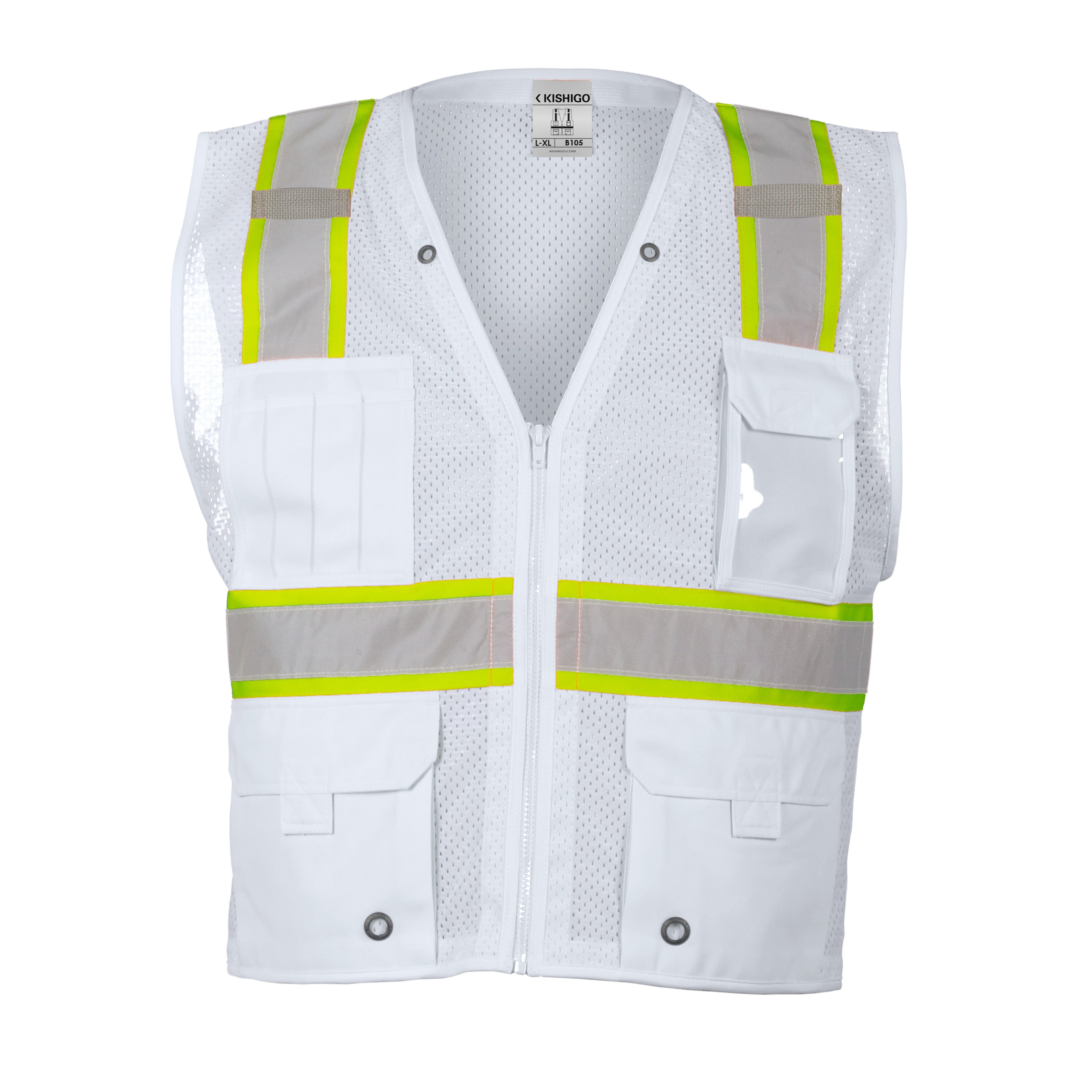 Kishigo B105 Enhanced Visibility Multi Pocket Mesh Vest - Safety Vest
