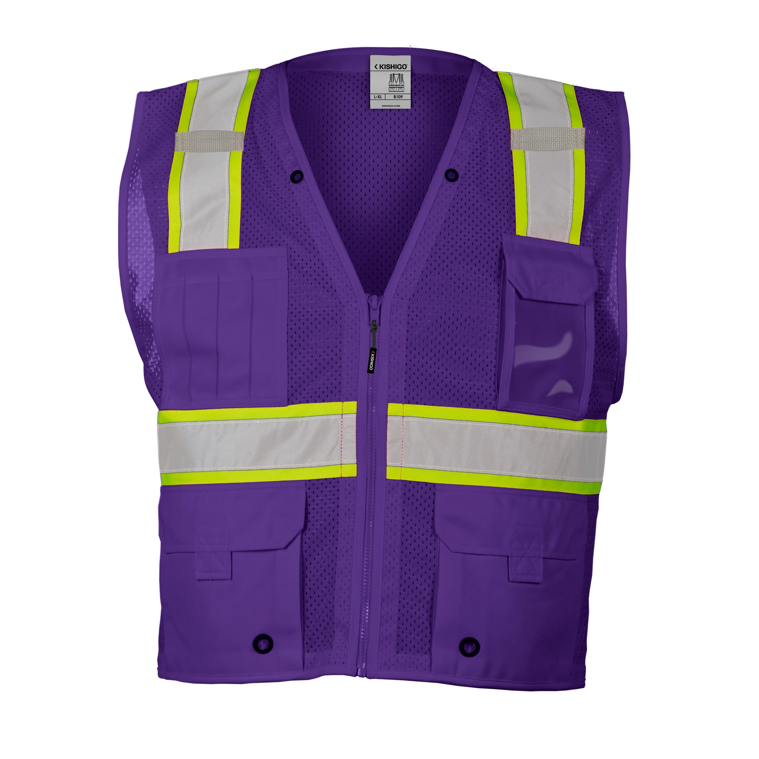 Kishigo B109 Enhanced Visibility Multi Pocket Mesh Vest - Safety Vest