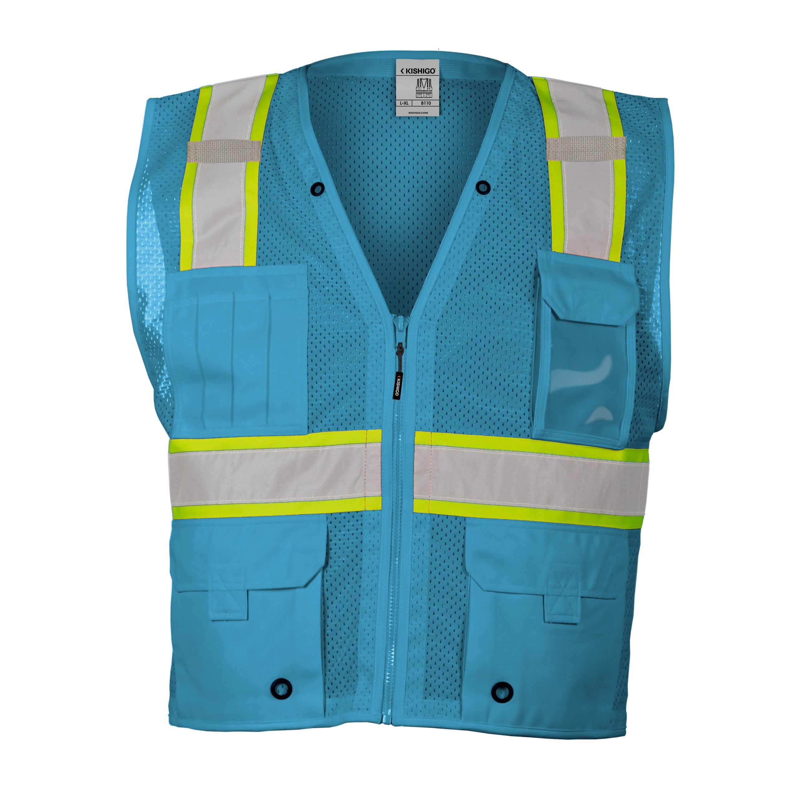 Kishigo B110 Enhanced Visibility Multi Pocket Mesh Vest - Safety Vest