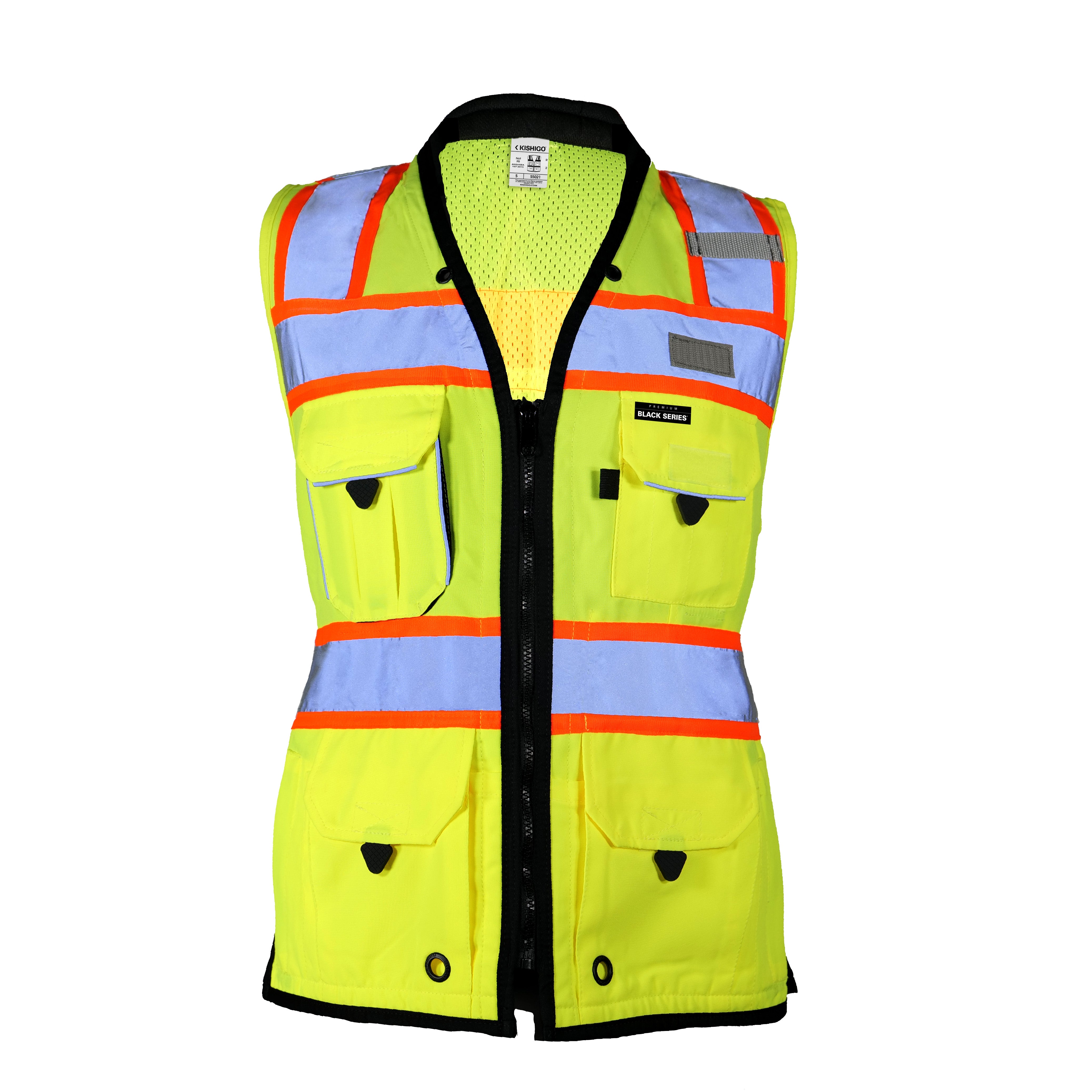 Kishigo S502 Premium Black Series Women's Heavy Duty Surveyors Vest - Safety Vest