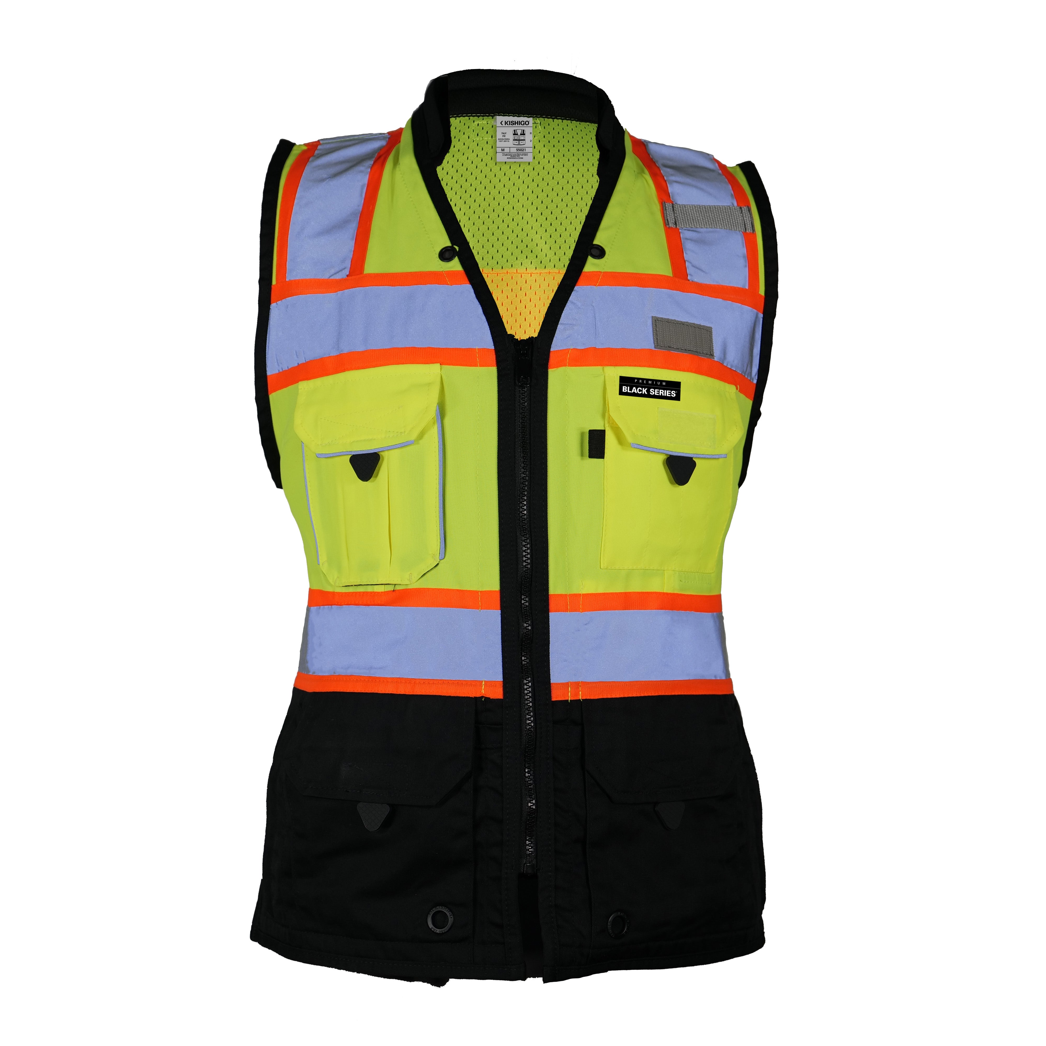 Kishigo S502 Premium Black Series Women's Heavy Duty Surveyors Vest - Safety Vest