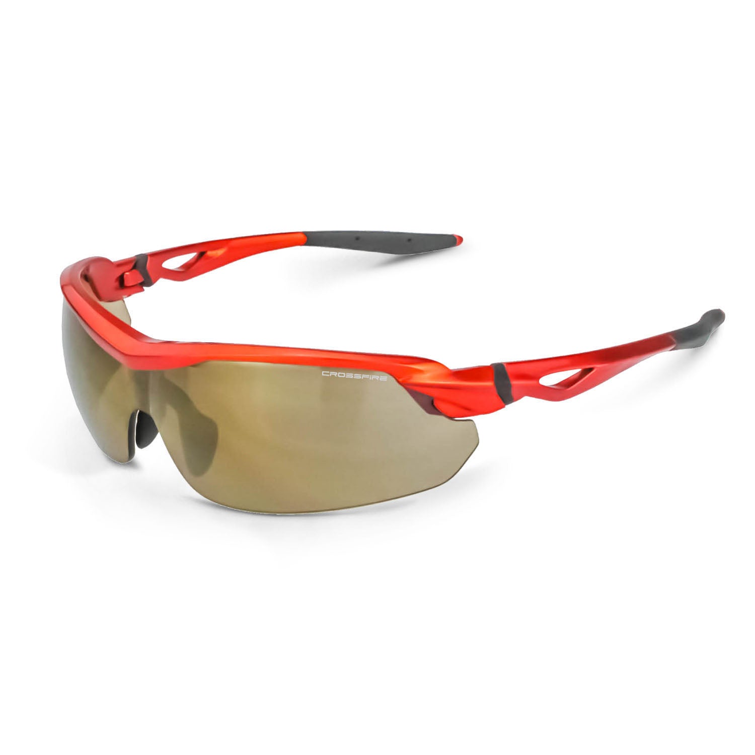 Cirrus Premium Safety Eyewear Burnt Orange Frame Gold Mirror Lens