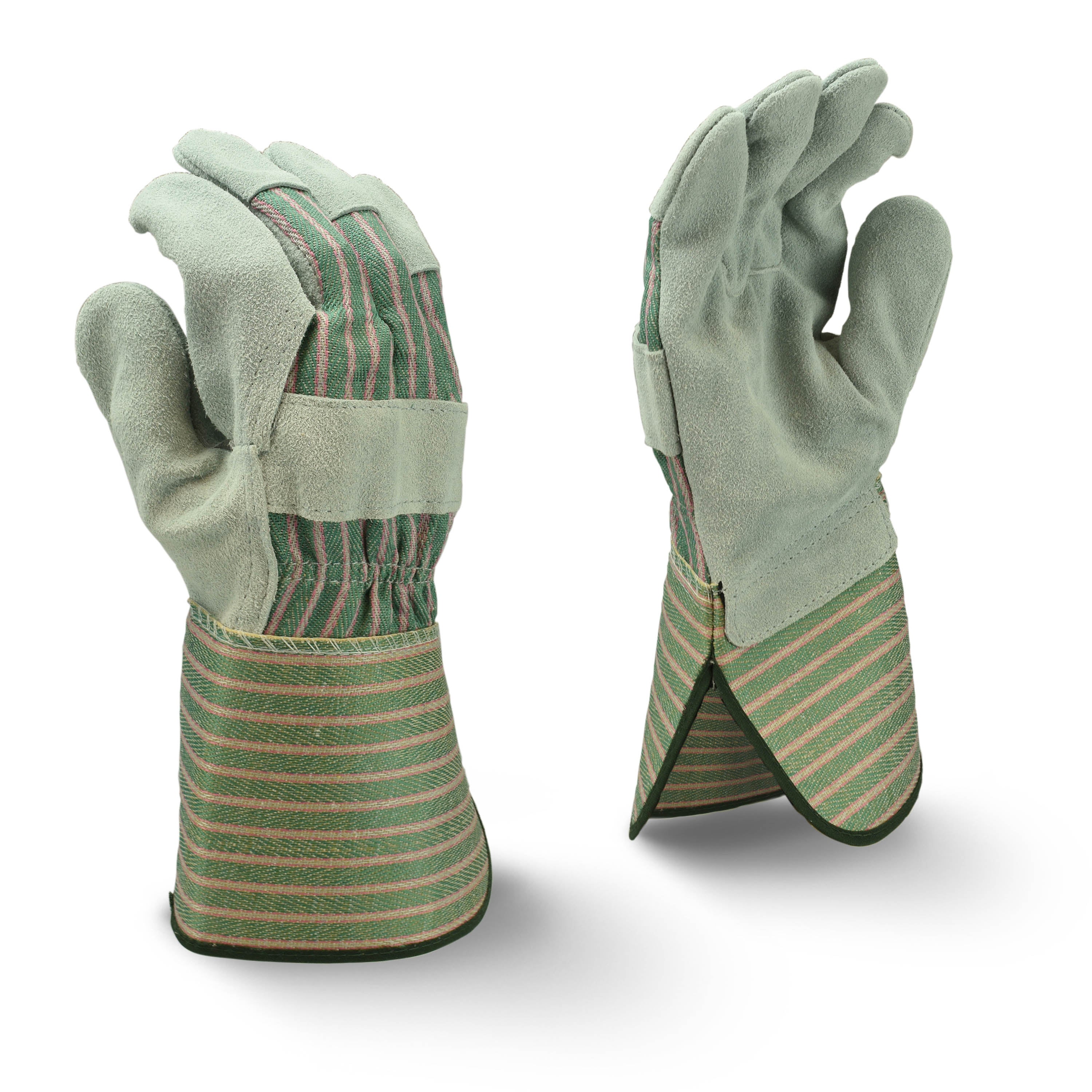 Radians RWG3300G RWG3300G Select Shoulder Gray Split Cowhide Leather Glove with Gauntlet Cuff - Work Gloves